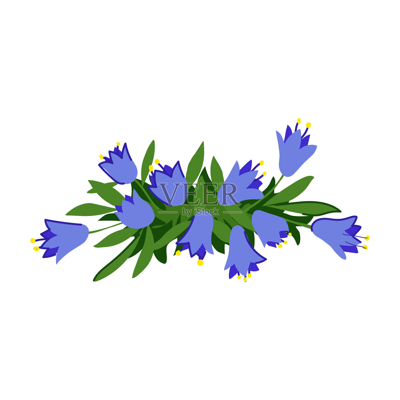 花卉花冠卡通矢量插图插画图片素材