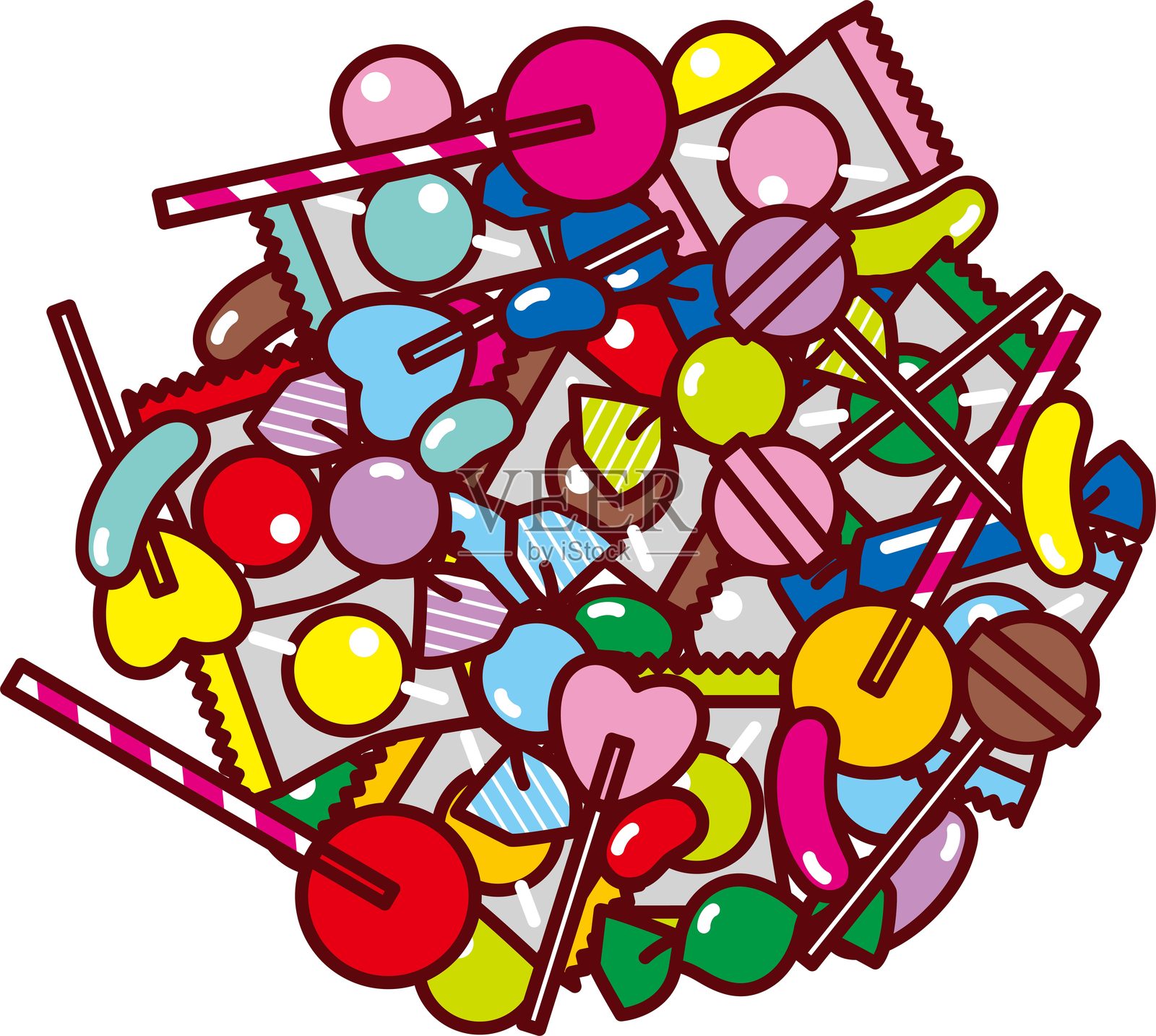 糖果收藏 1插画图片素材