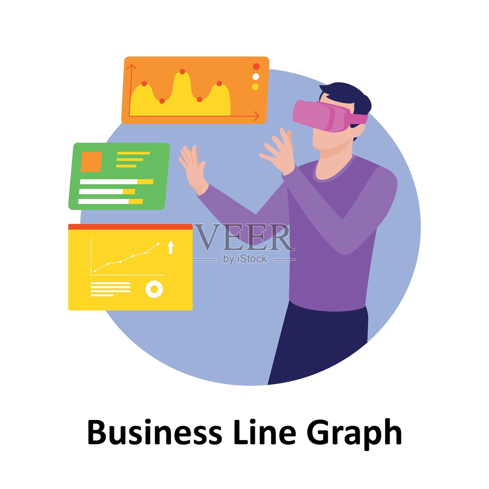 可轻松修改或编辑的商业线图矢量插图插画图片素材