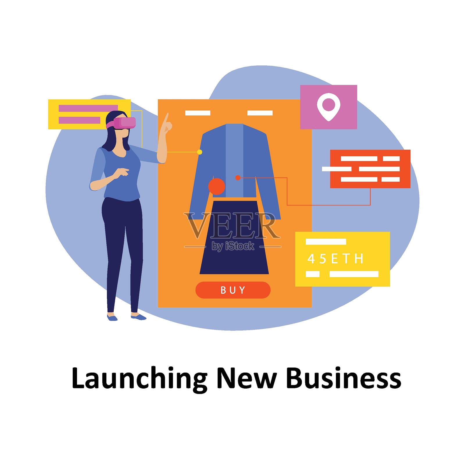 启动新业务，易于修改或编辑的矢量插图插画图片素材