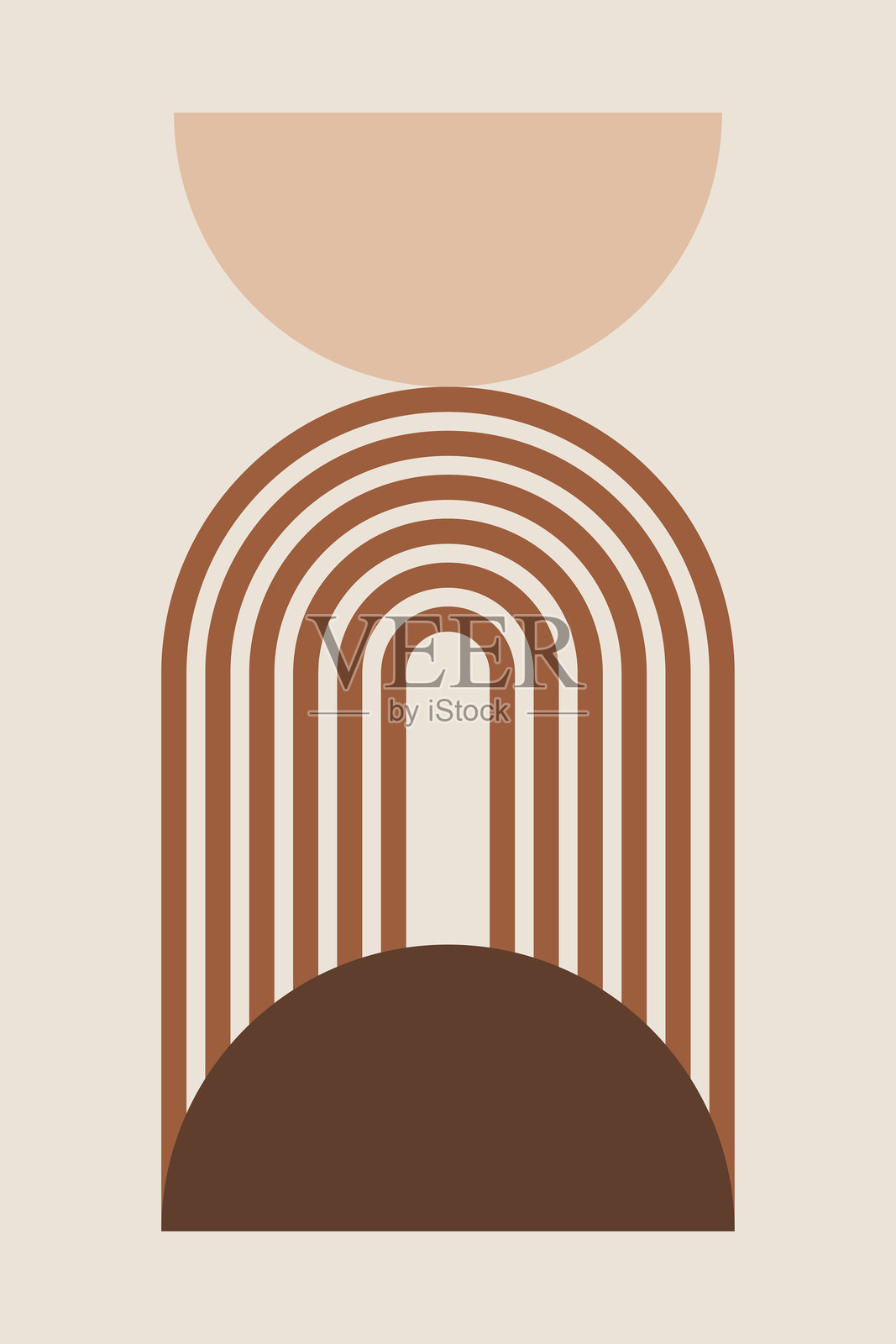 可打印的几何线条彩虹墙面艺术背景插画图片素材