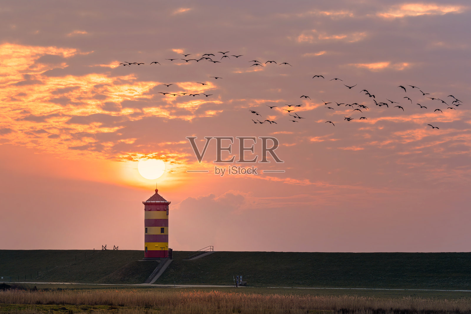 皮尔苏姆灯塔,东弗里西亚,德国照片摄影图片