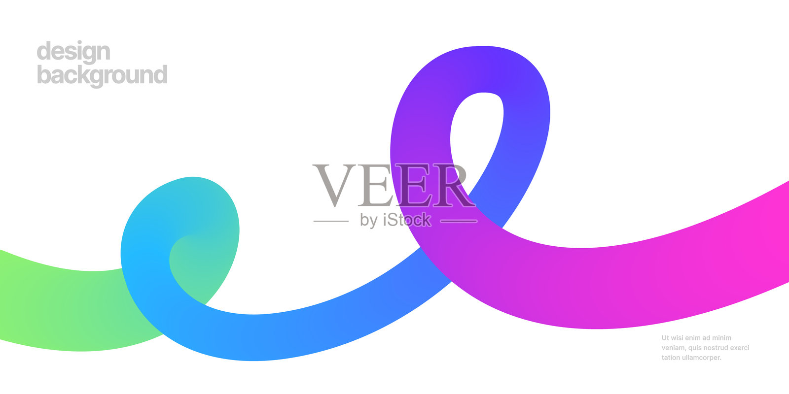 带有彩色渐变曲线形状的模板。插画图片素材