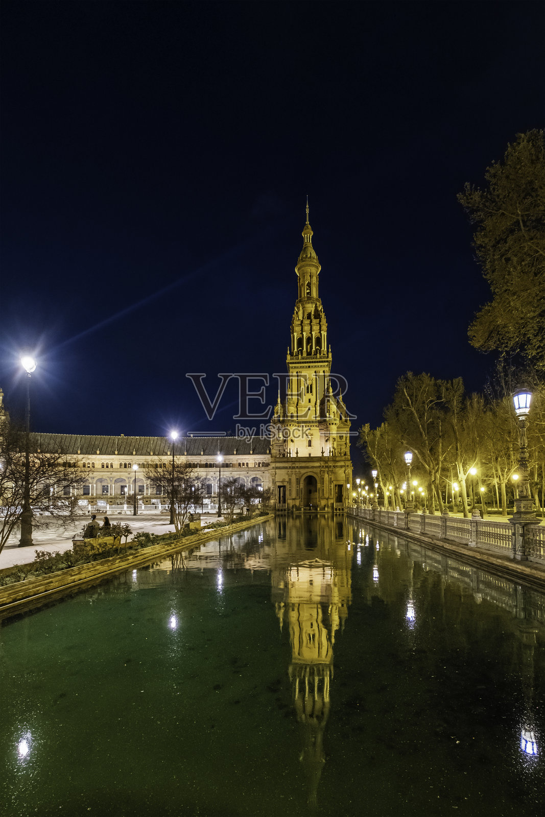 塞维利亚的西班牙广场，城市中最具场景感的广场照片摄影图片