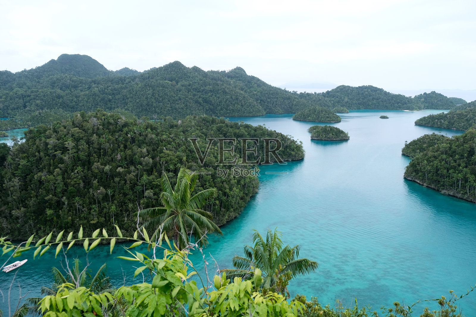 印度尼西亚拉贾安帕特的瓦亚格泻湖全景视图照片摄影图片