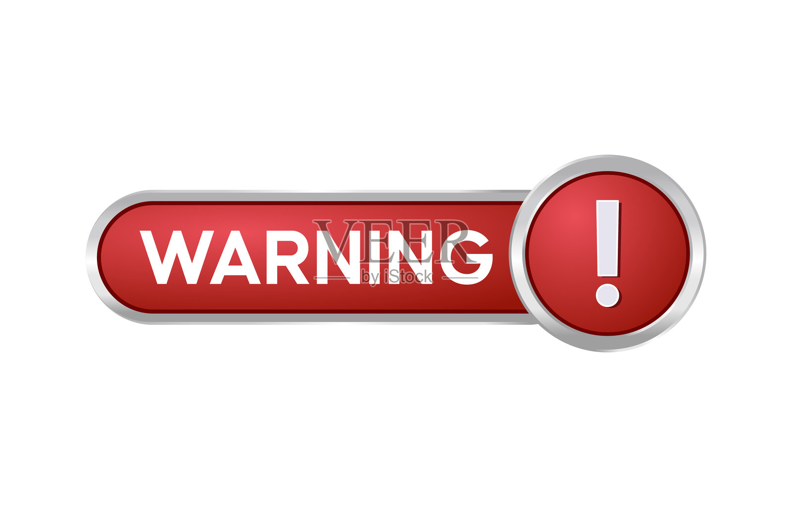 红色警告图形与感叹号图标插画图片素材