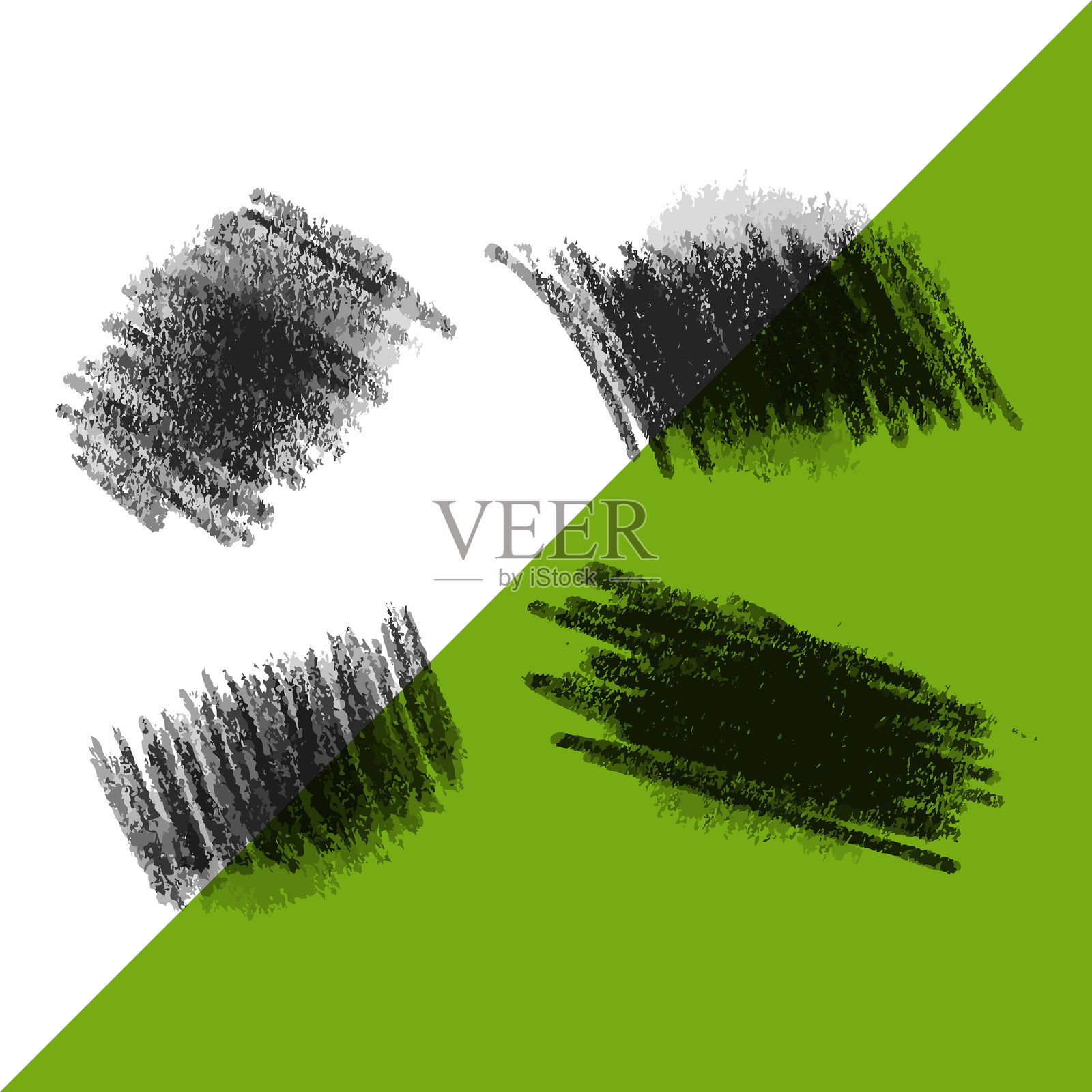 炭笔色调和涂鸦设计插画图片素材