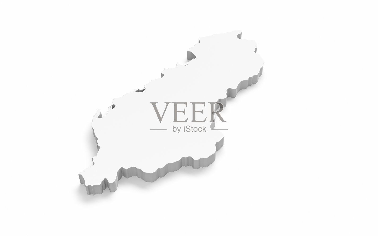 阿尔巴尼亚世界国家边界地图，物体 + 阴影剪切路径（白色背景下孤立）照片摄影图片