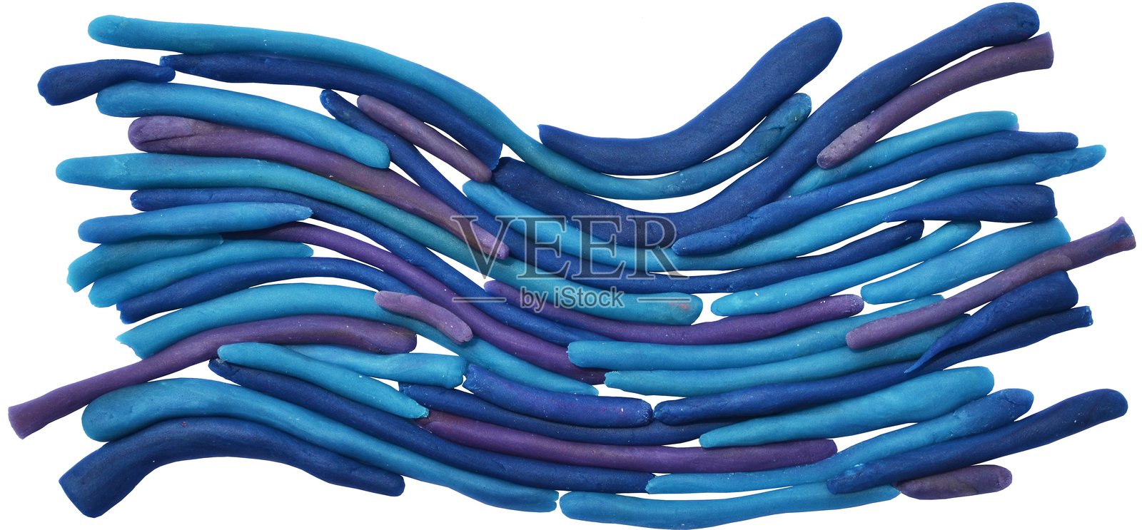 蓝色抽象塑料泥波浪背景照片摄影图片