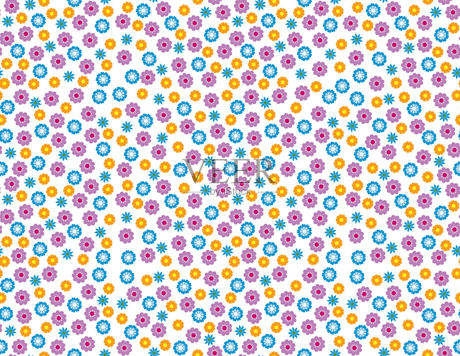 美丽浪漫的花卉无缝图案插画图片素材