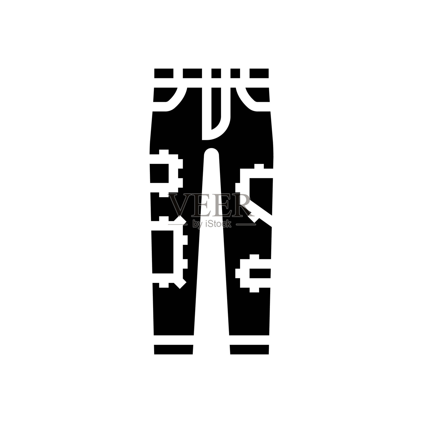牛仔裤补丁，二手时尚，图标，矢量插图插画图片素材
