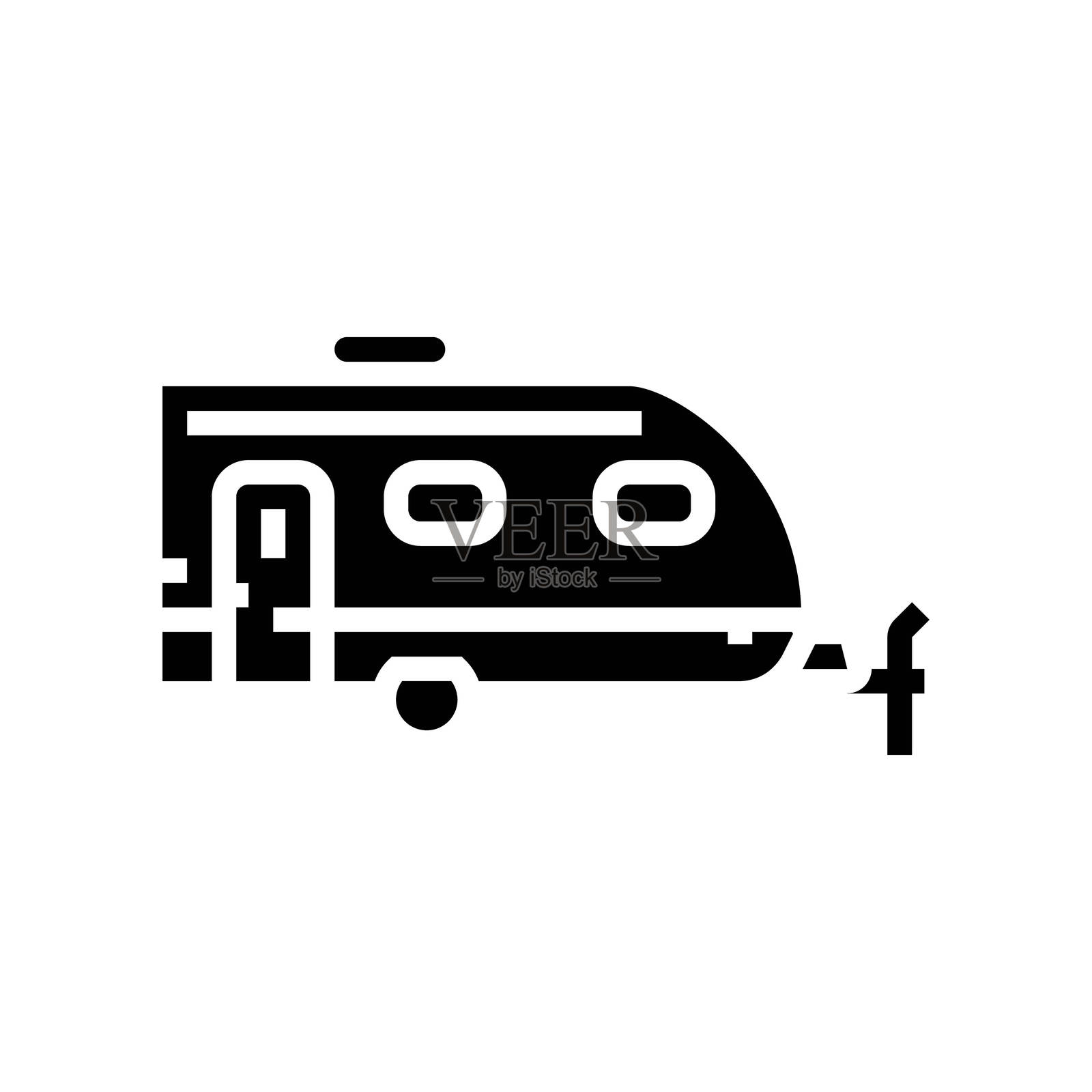 露营拖车移动房屋图标矢量插图插画图片素材