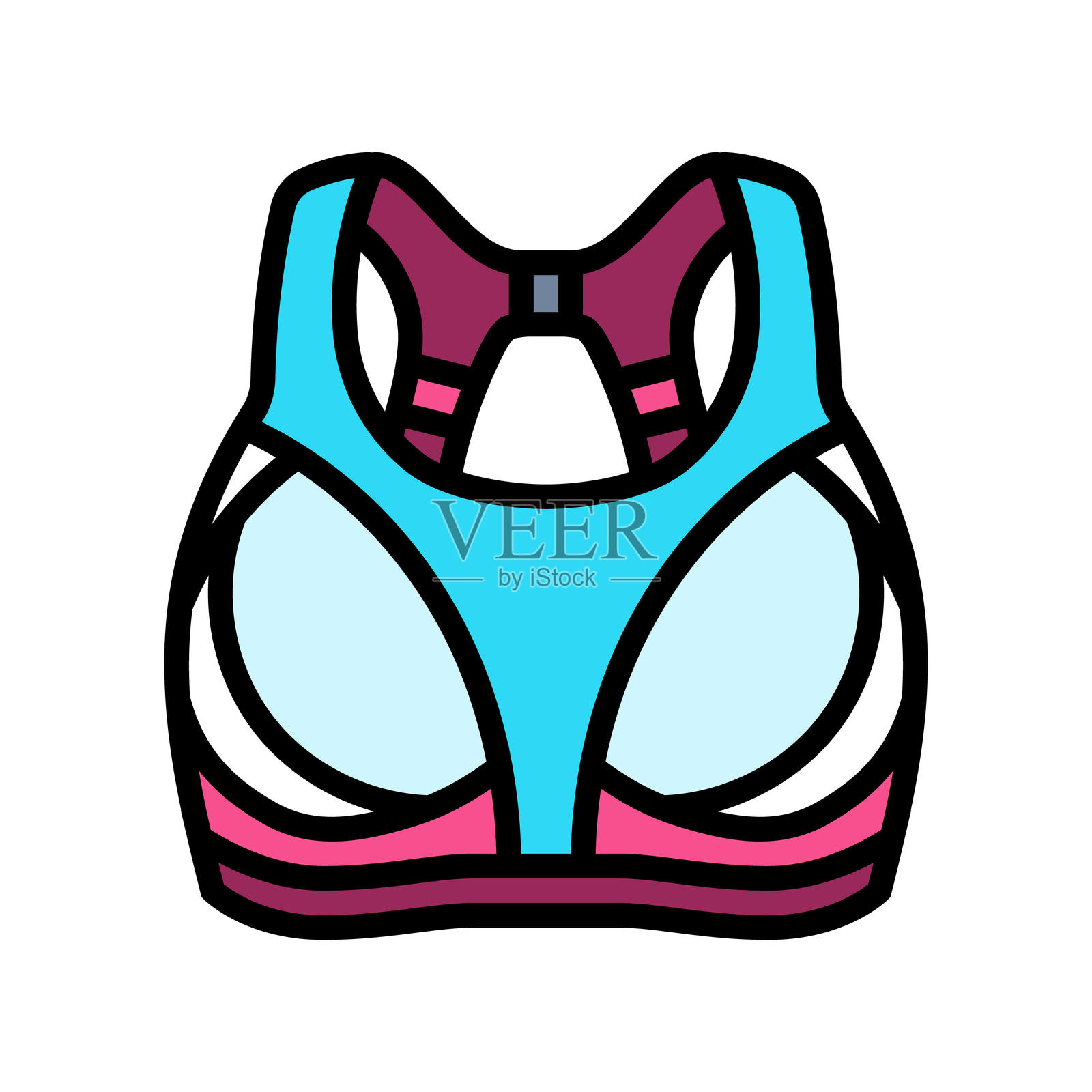 运动胸罩跑步配件彩色图标插图插画图片素材