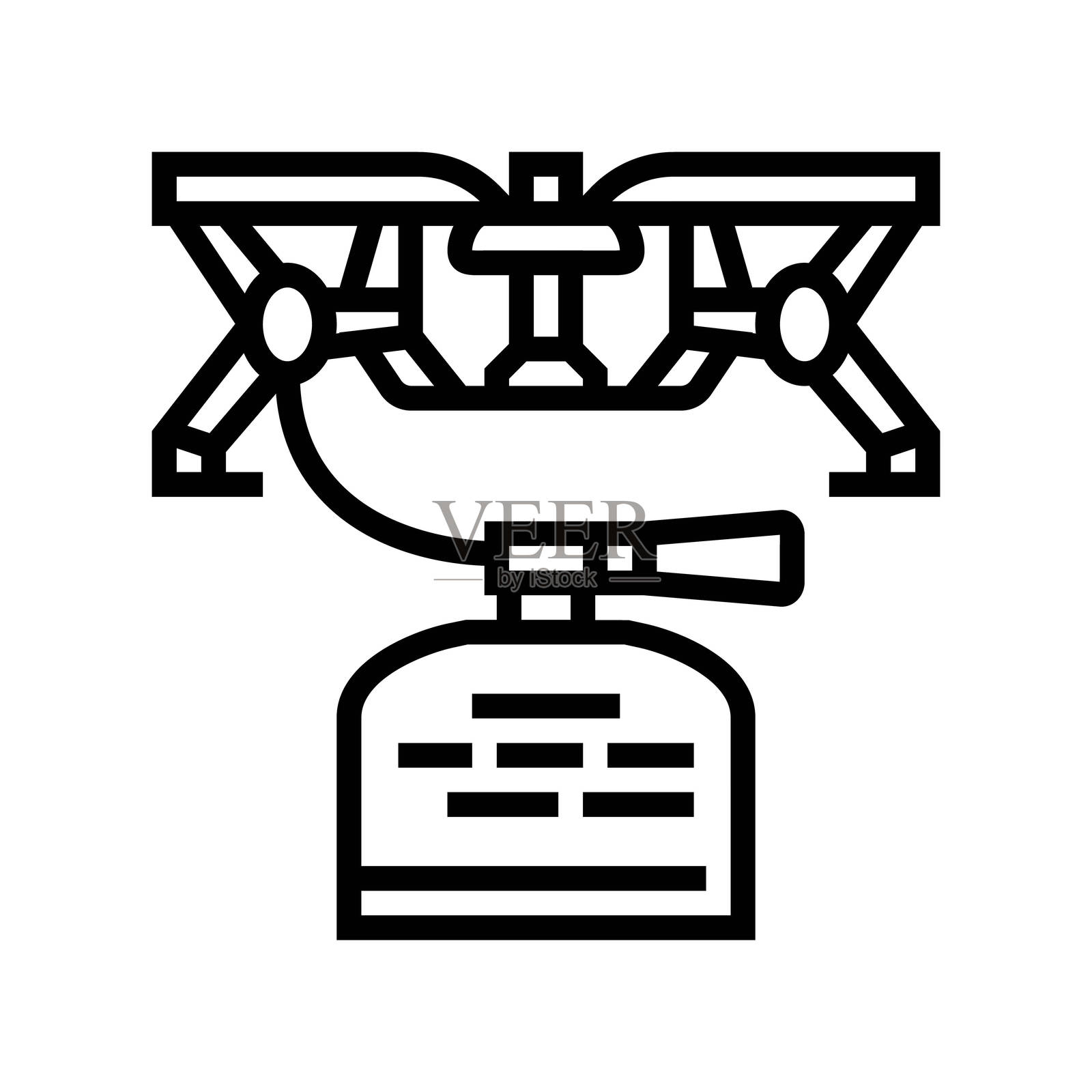 冒险气体炉灶线条图标插图插画图片素材