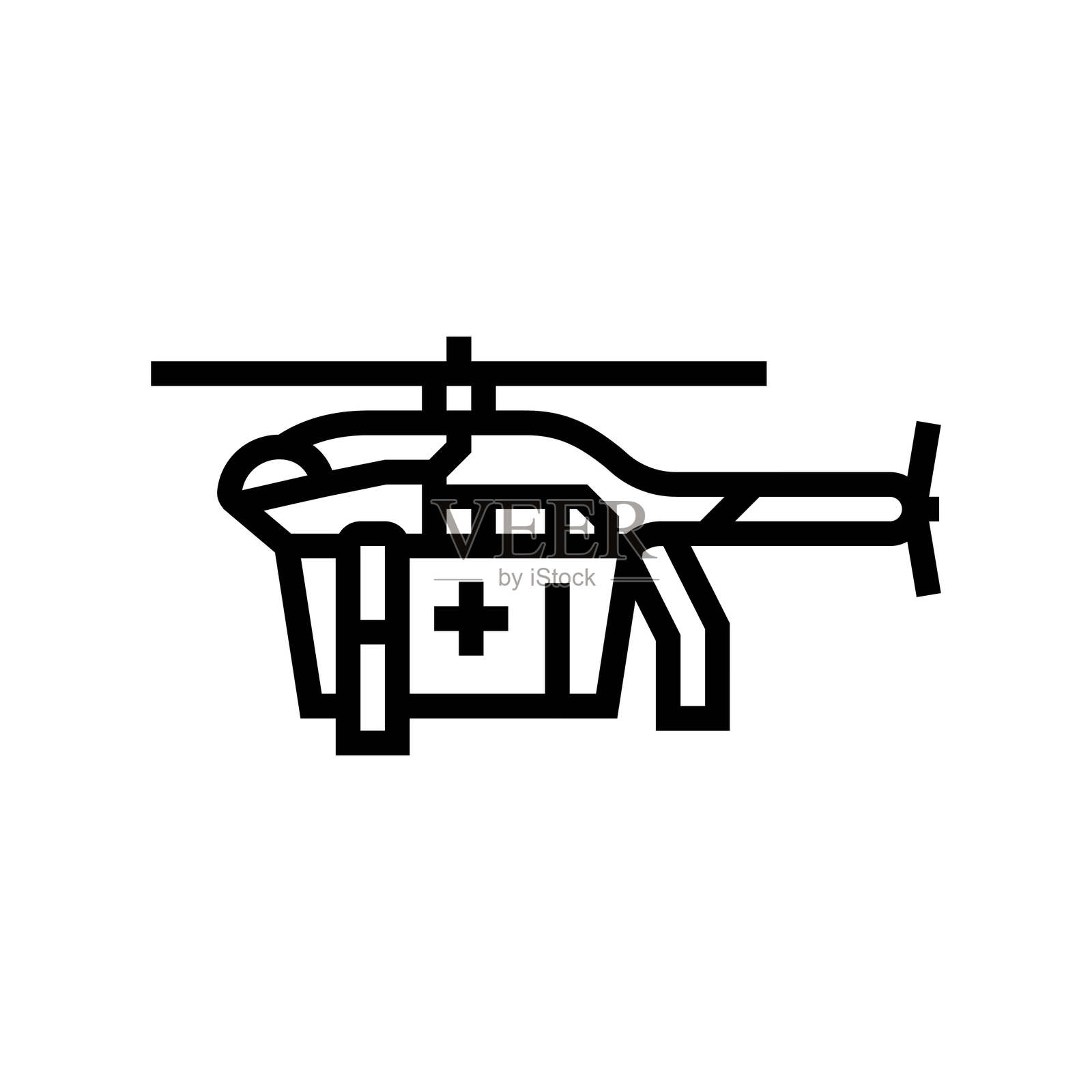 医疗无人机健康创新线条图标插图插画图片素材