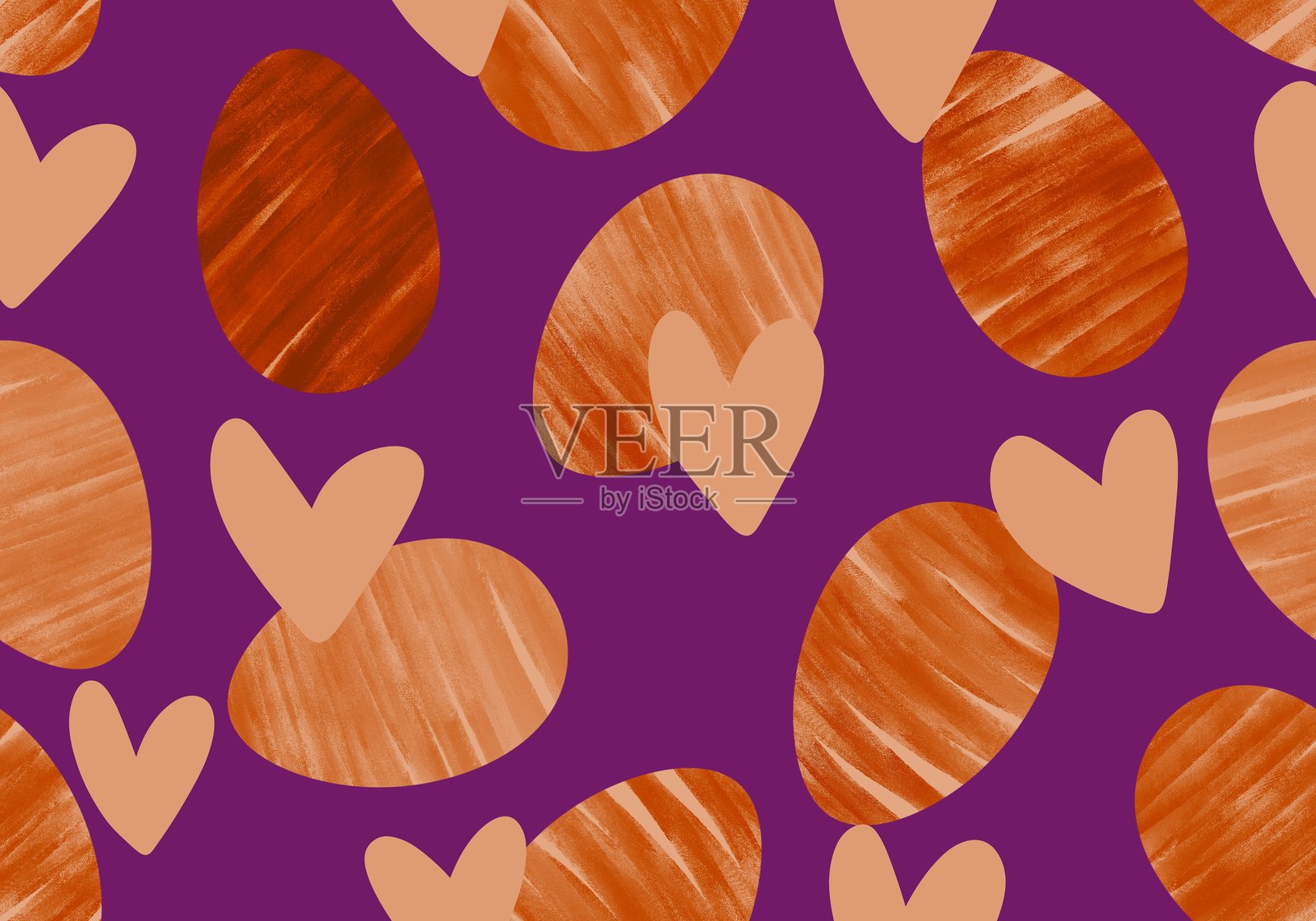 卡通复活节彩蛋无缝图案，适用于包装纸、面料和服装印刷插画图片素材