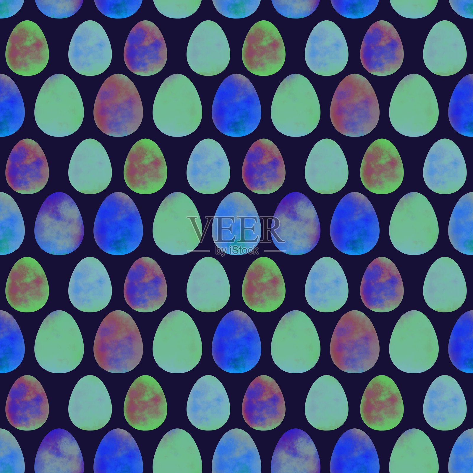 卡通复活节彩蛋无缝图案，适用于包装纸、面料和服装印刷插画图片素材