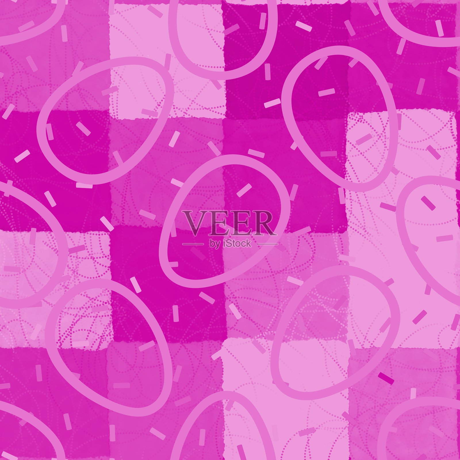 卡通复活节彩蛋无缝图案，适用于包装纸、面料和服装印刷插画图片素材