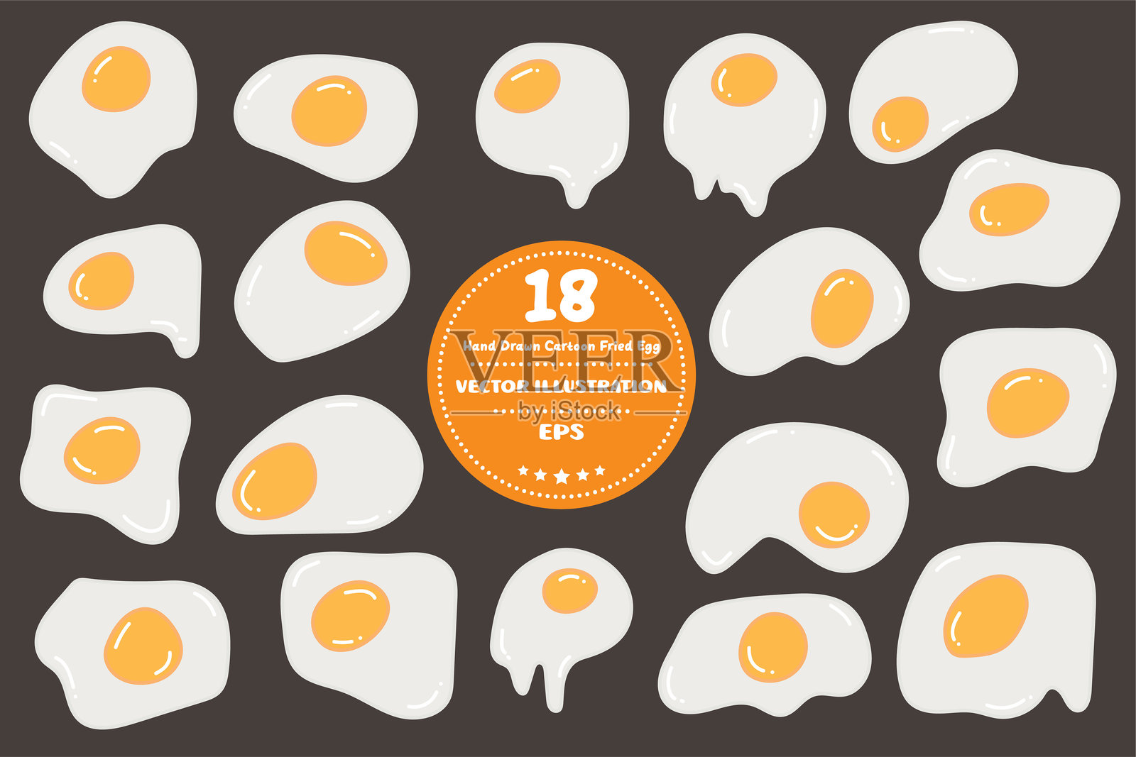 简单煎蛋涂鸦集插画图片素材