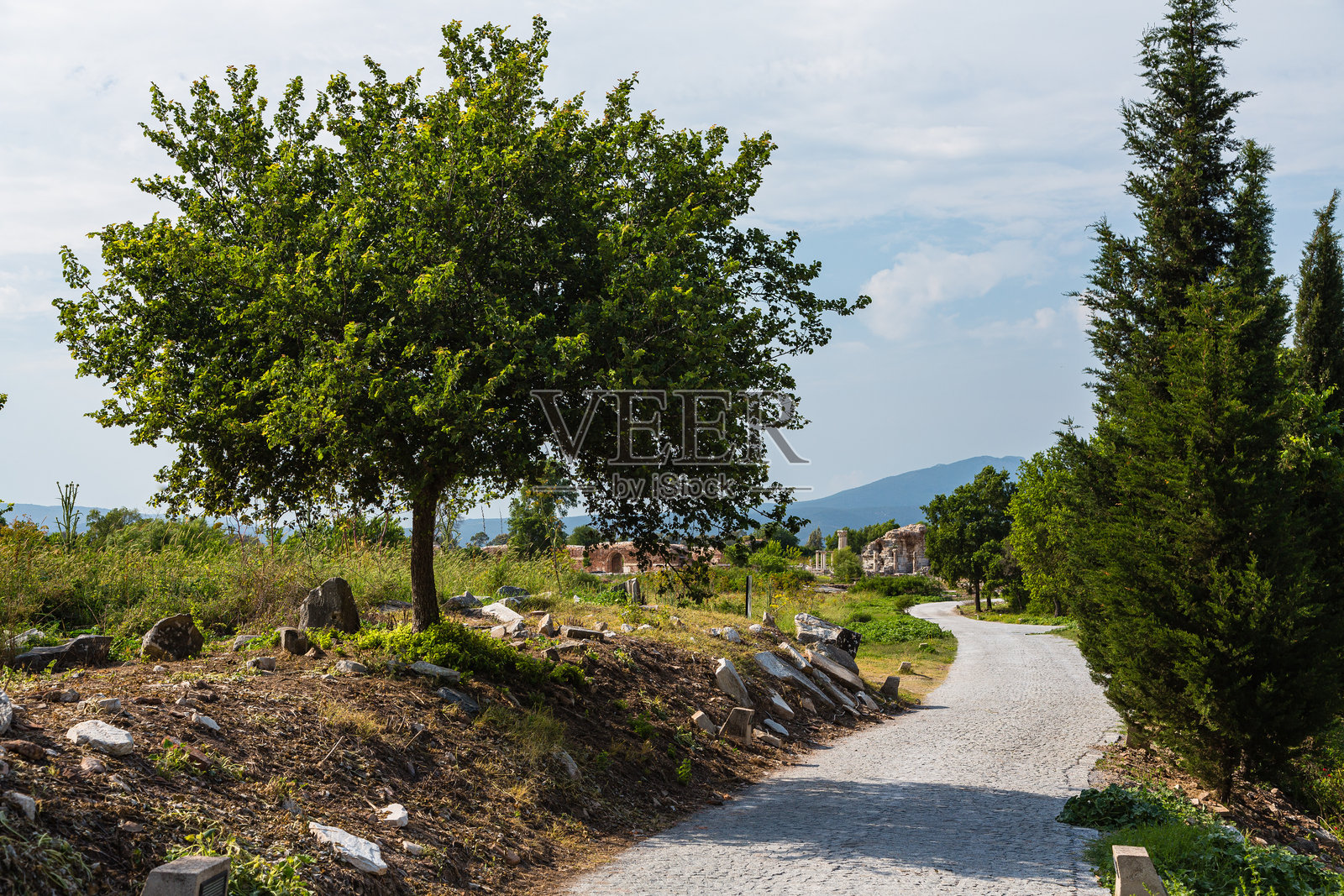 土耳其以弗所的古城遗址照片摄影图片