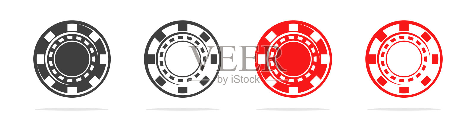 游戏筹码矢量图标集。插画图片素材