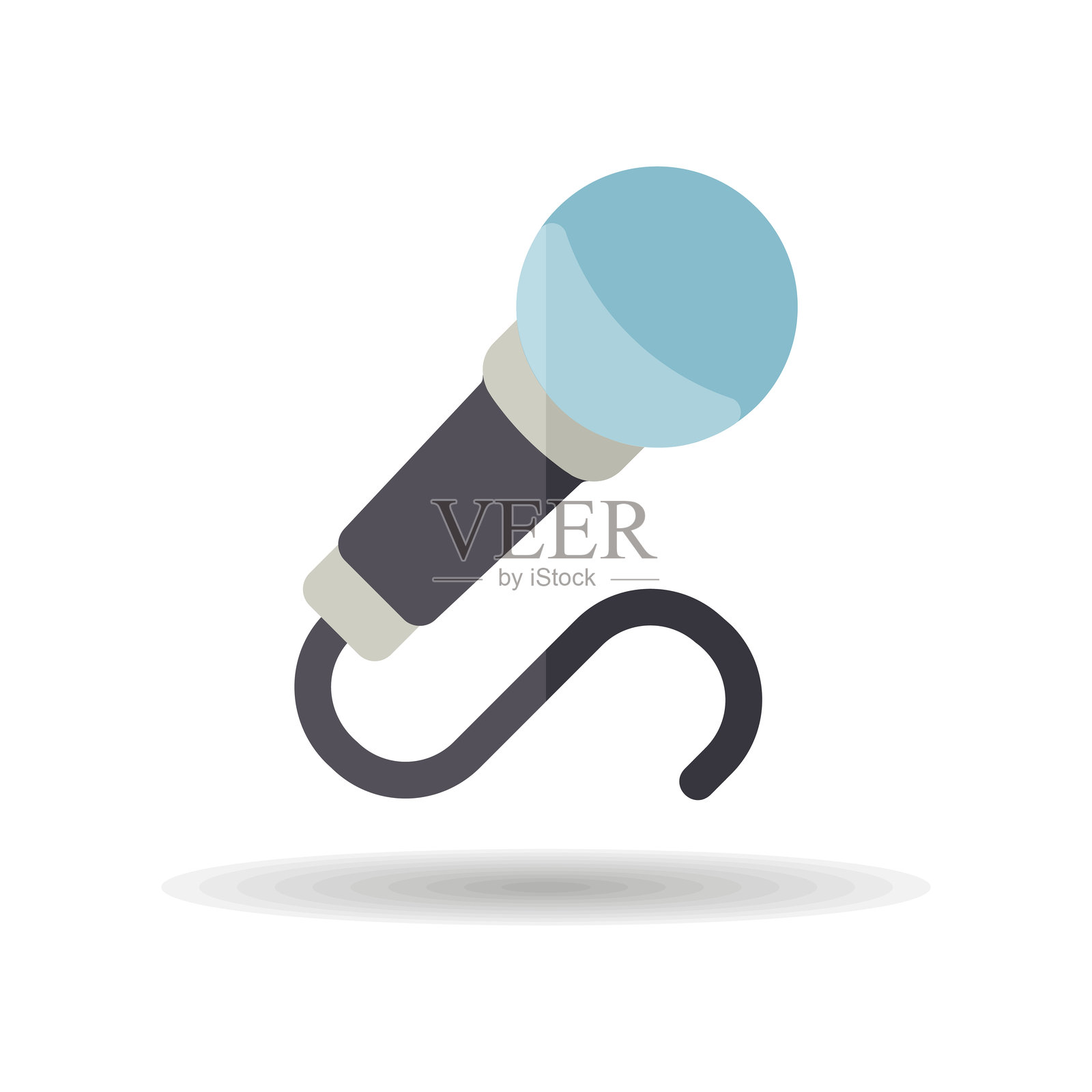 麦克风矢量平面图标。音乐标志插画图片素材