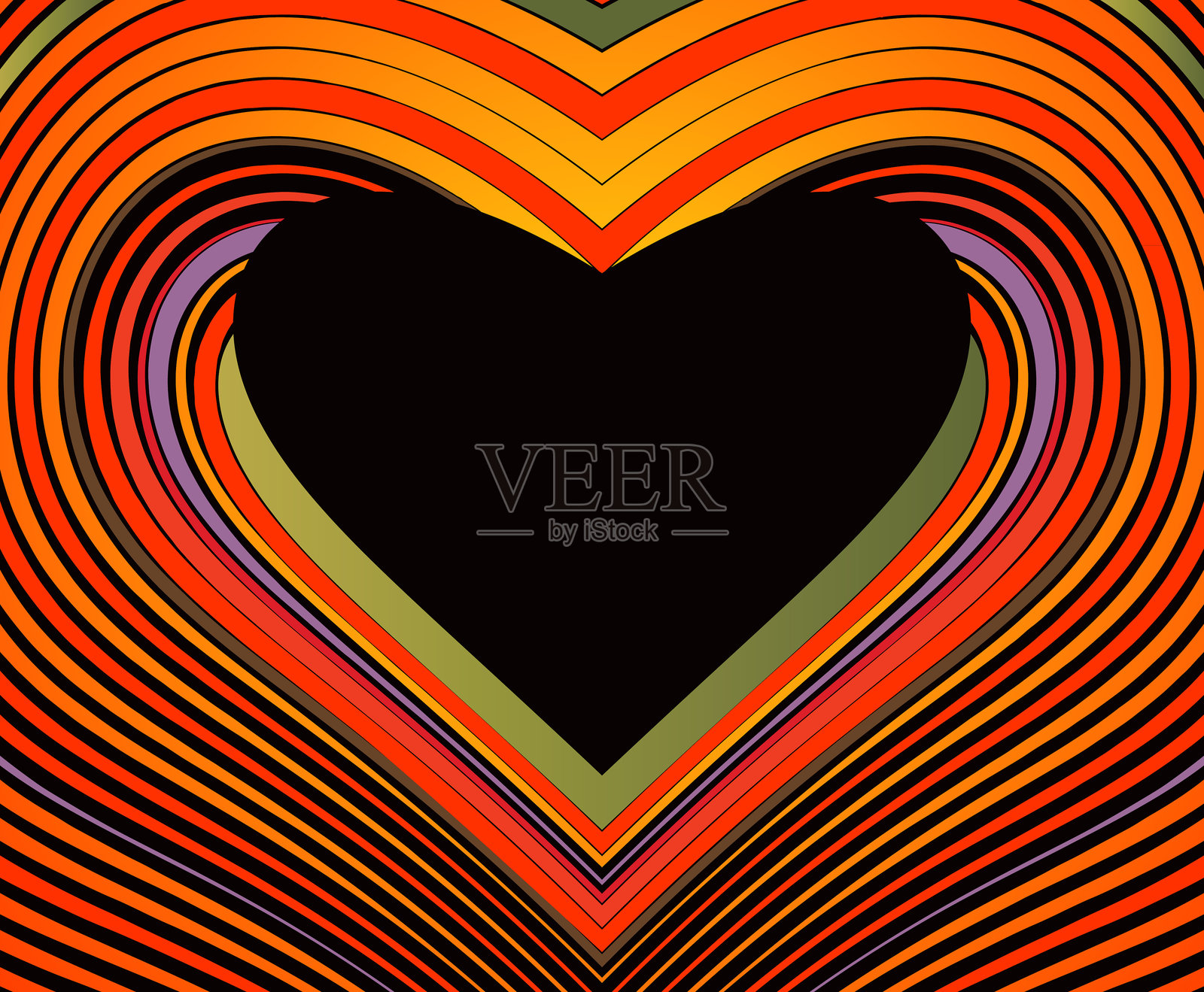 同心心形边框 - 相框插画图片素材