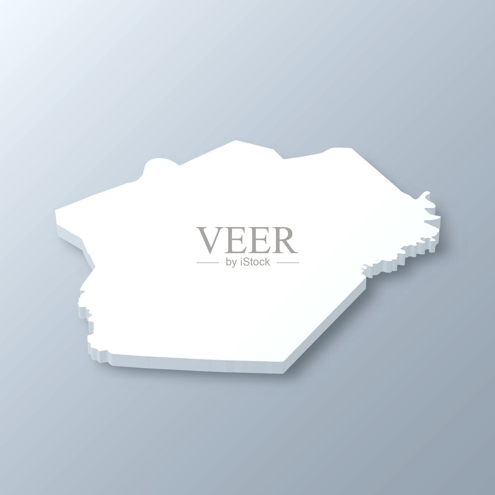 肯塔基州韦恩县。灰色背景上的3D地图插画图片素材