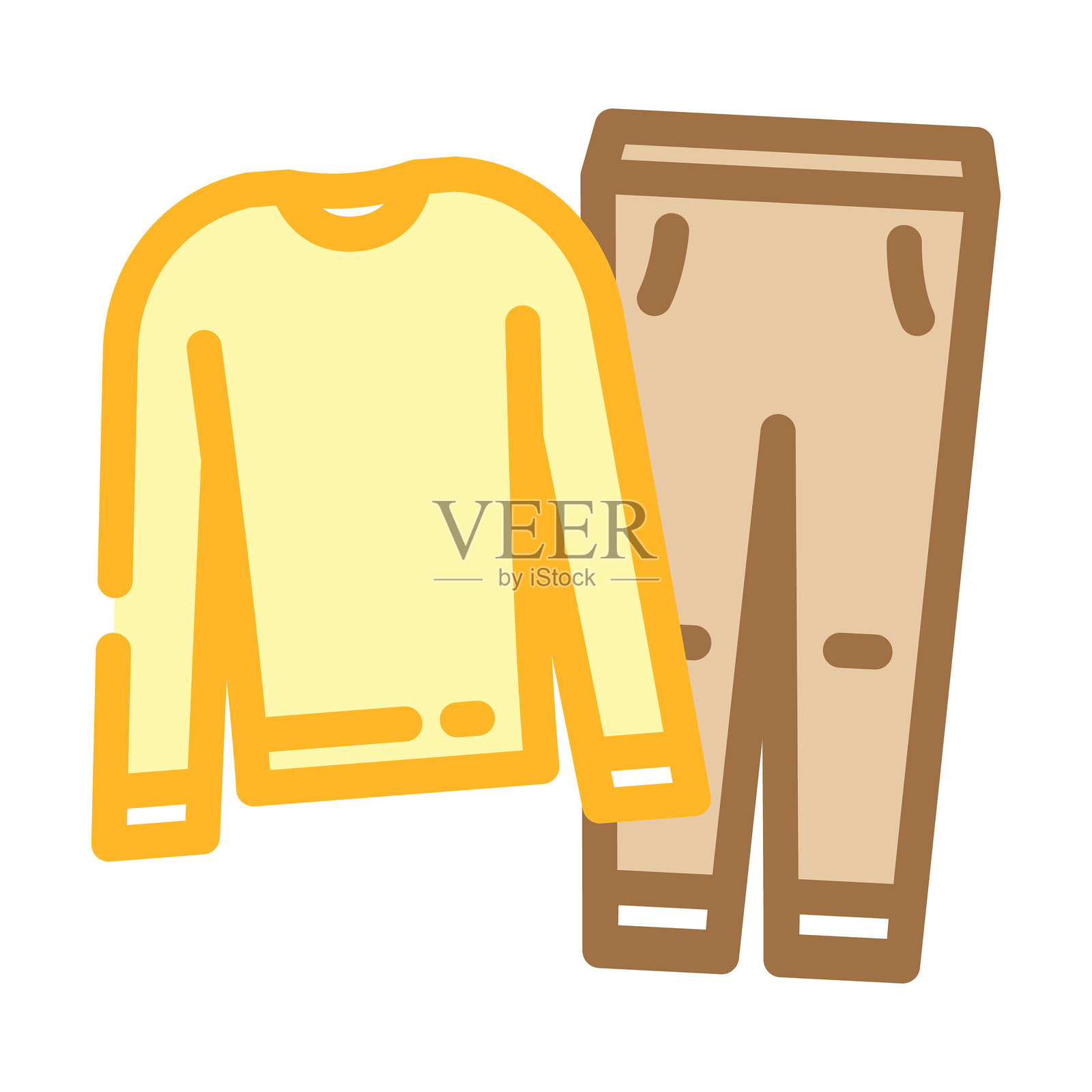 超轻登山美利奴羊毛基础层颜色图标矢量插图插画图片素材