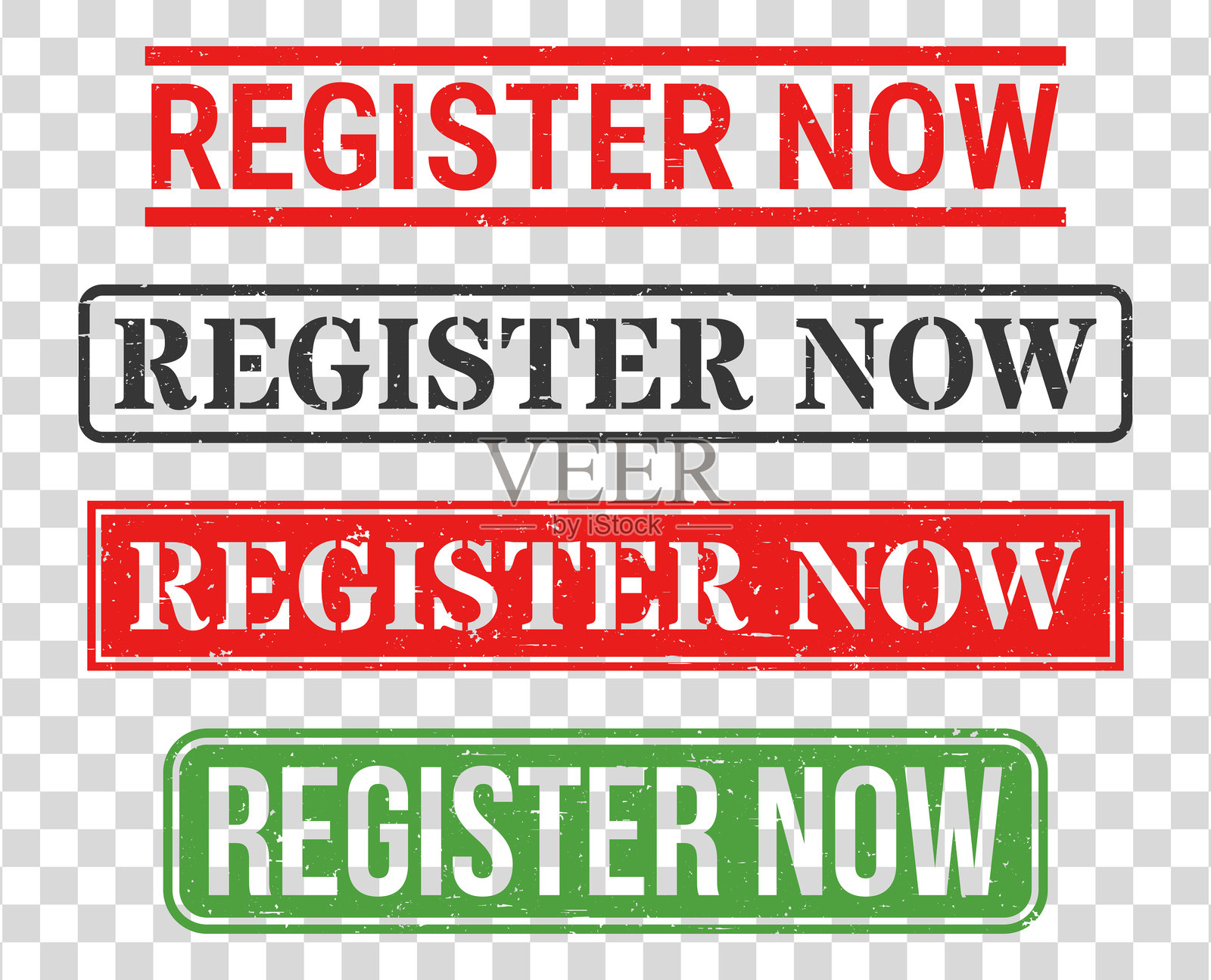 立即注册 - 橡皮图章套装在空白背景上插画图片素材