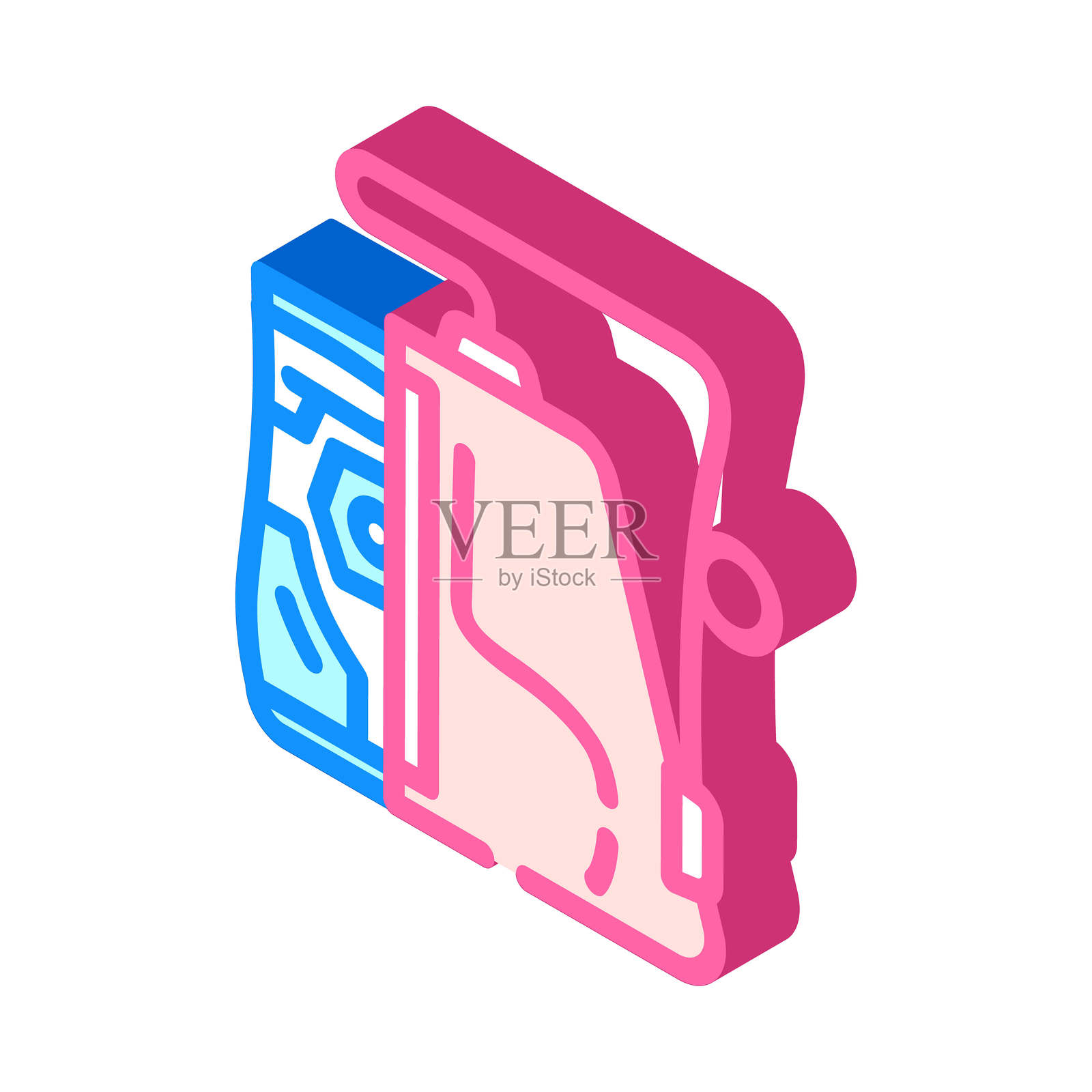 滑雪靴包等距图标矢量插图插画图片素材