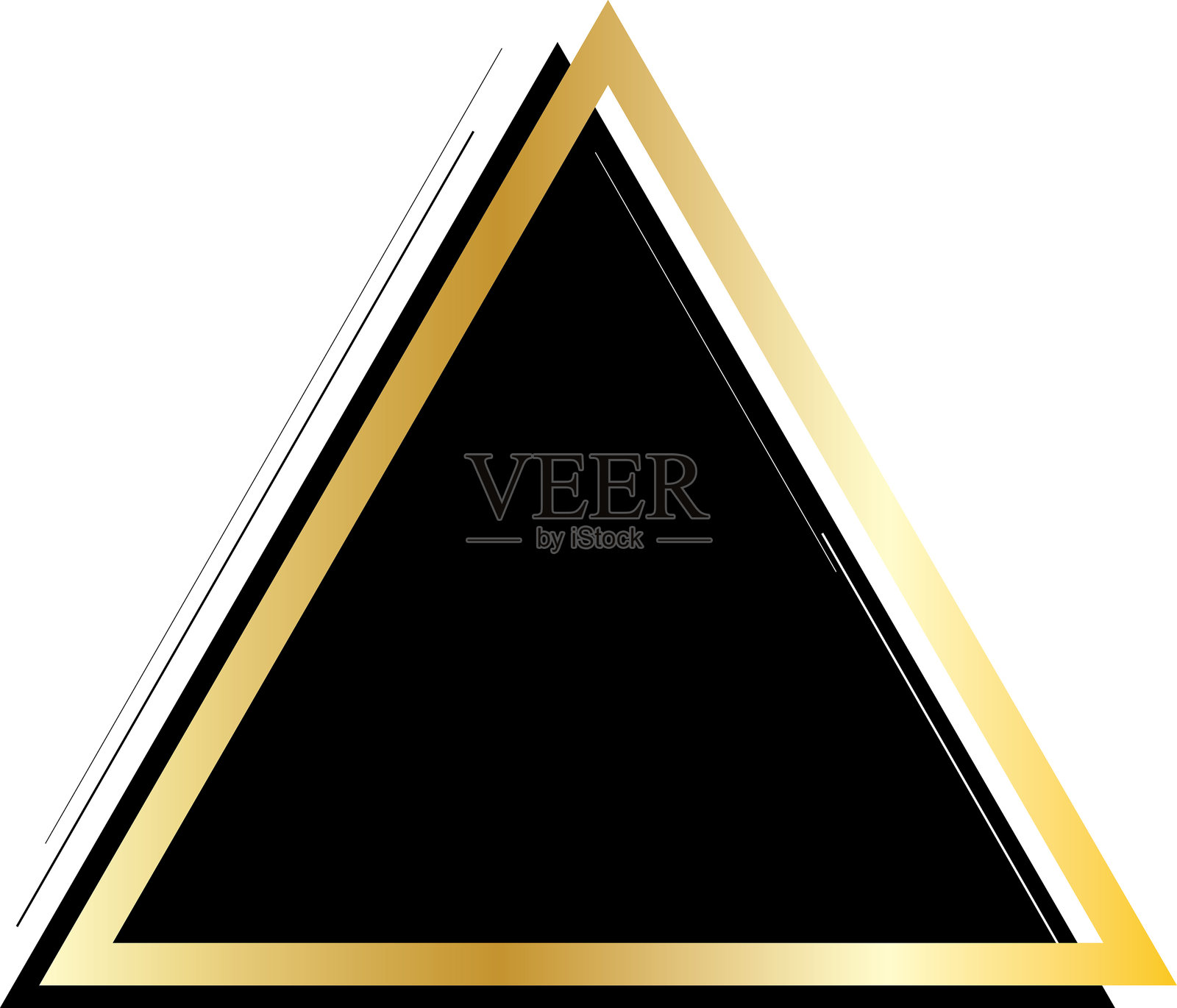黑色三角形与金色插画图片素材