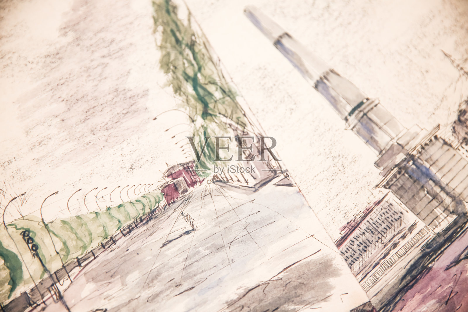 城市道路的艺术画作照片摄影图片