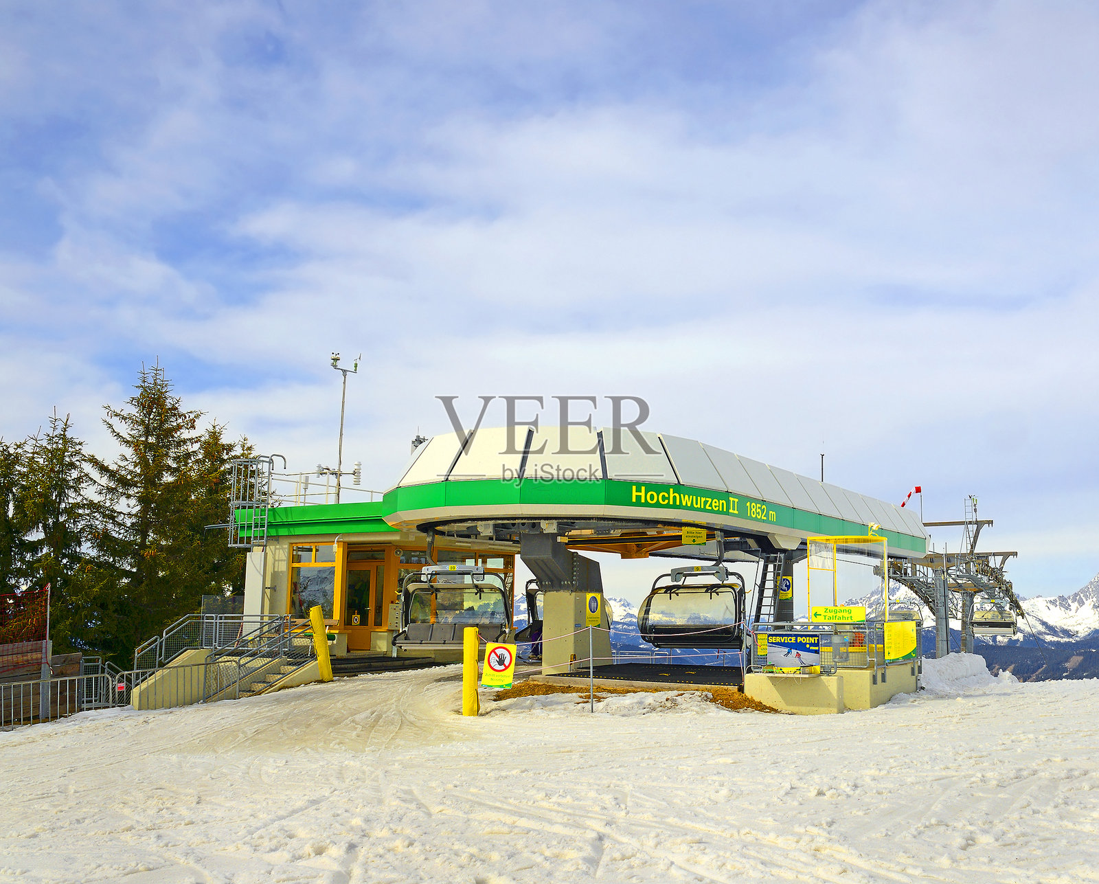 滑雪阿马德 - 霍赫瓦岑，缆车上站，奥地利照片摄影图片