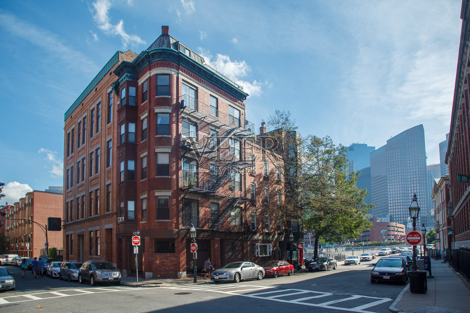 美国马萨诸塞州波士顿的传统历史砖建筑照片摄影图片