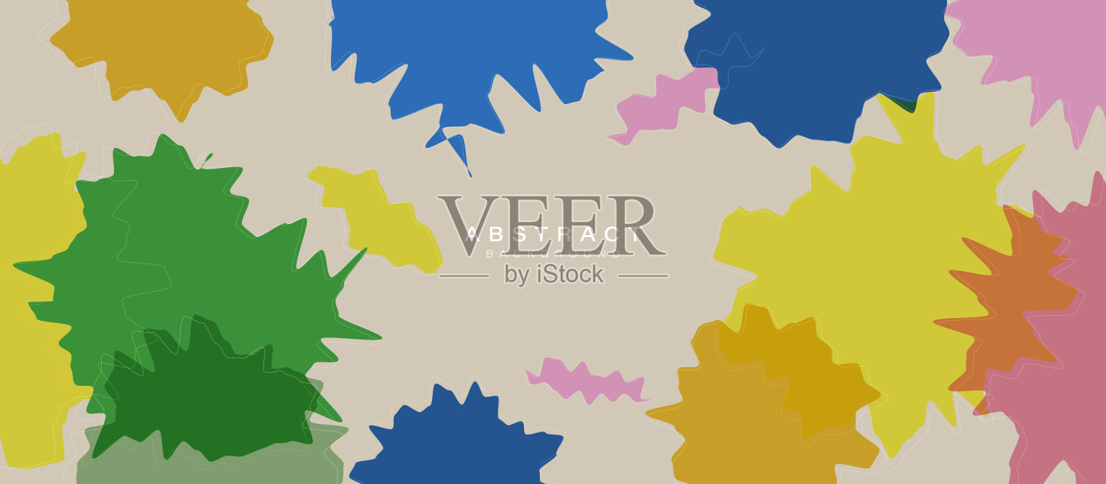 色彩斑斓的抽象背景与锯齿状有机形状插画图片素材