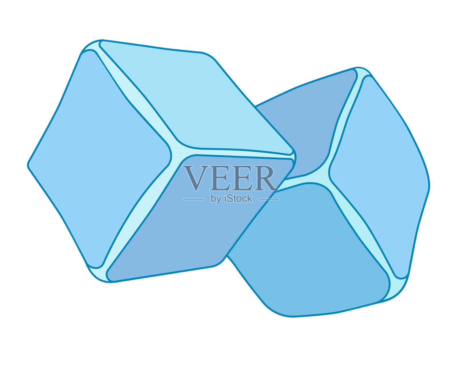 饮料用冰块 - 用于标志或图标的彩色矢量插图。插画图片素材
