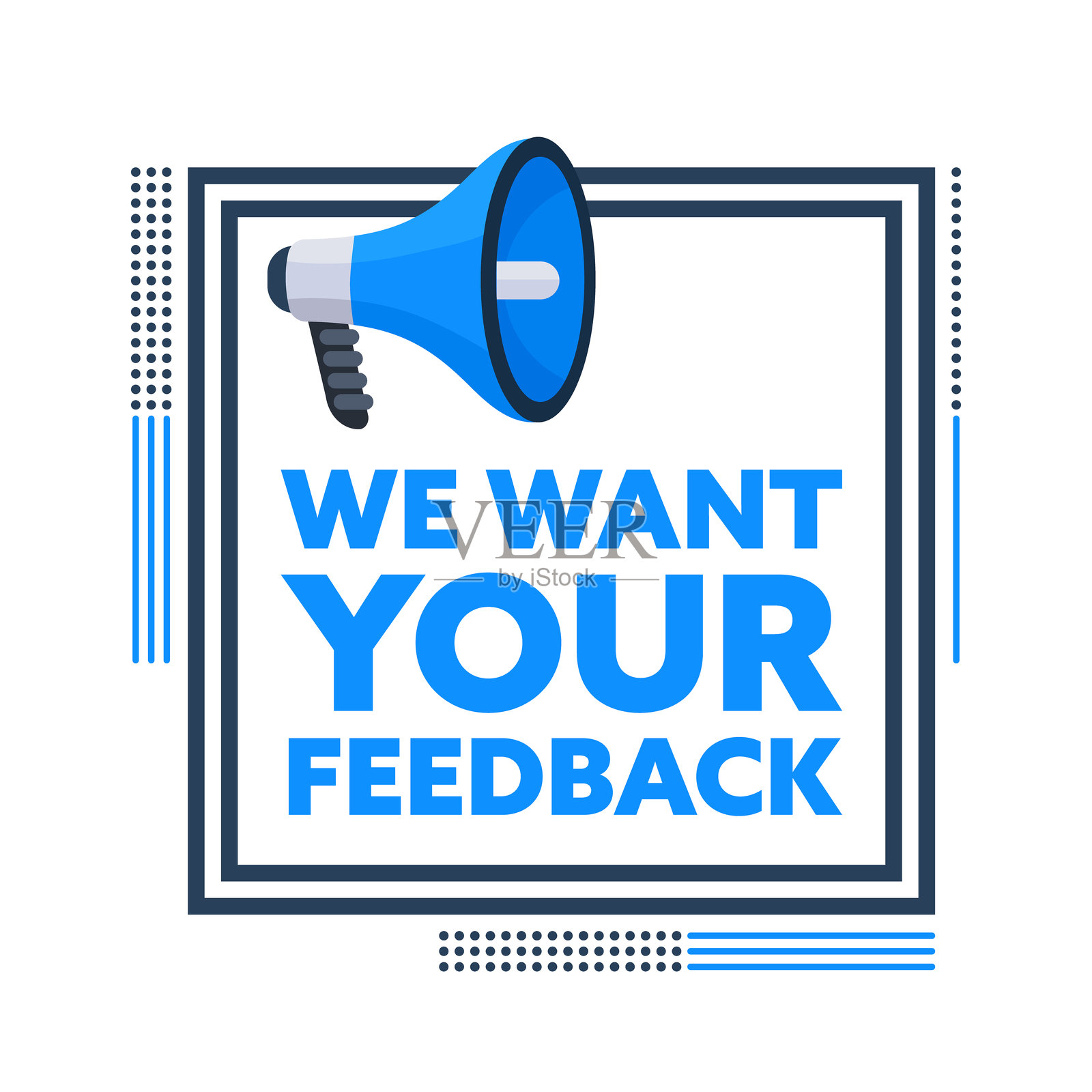 扩音器宣布我们想要您的反馈插画图片素材