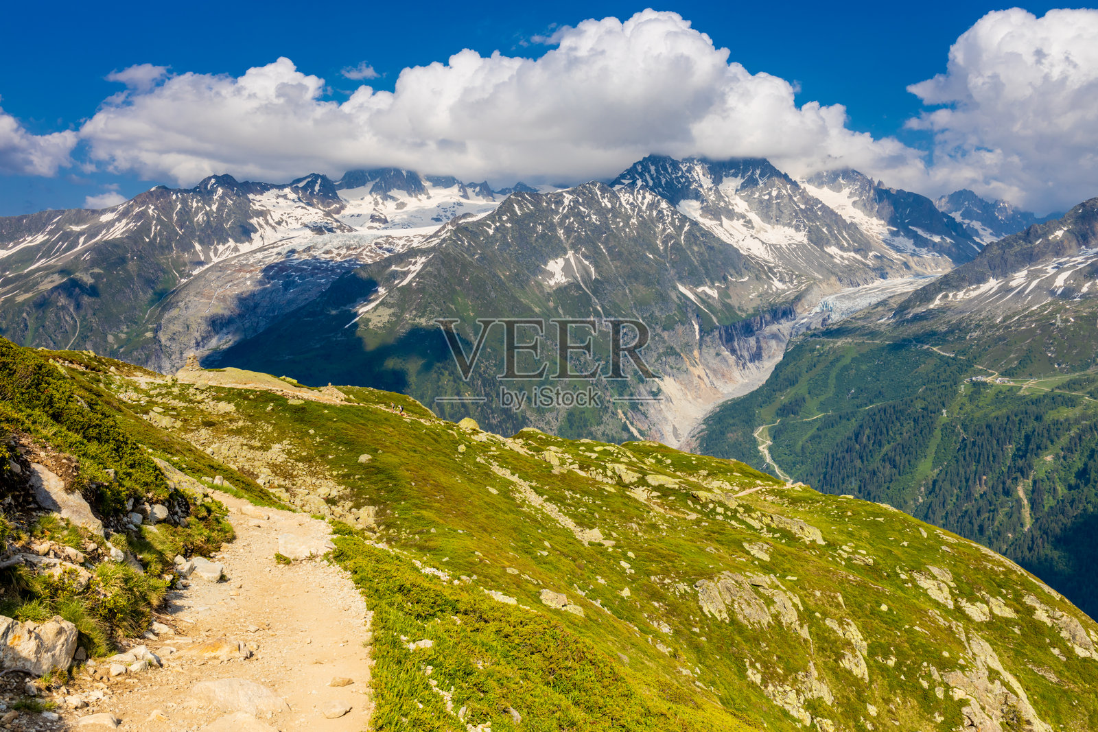 美丽的阿尔卑斯山蒙特布朗环线风景照片摄影图片