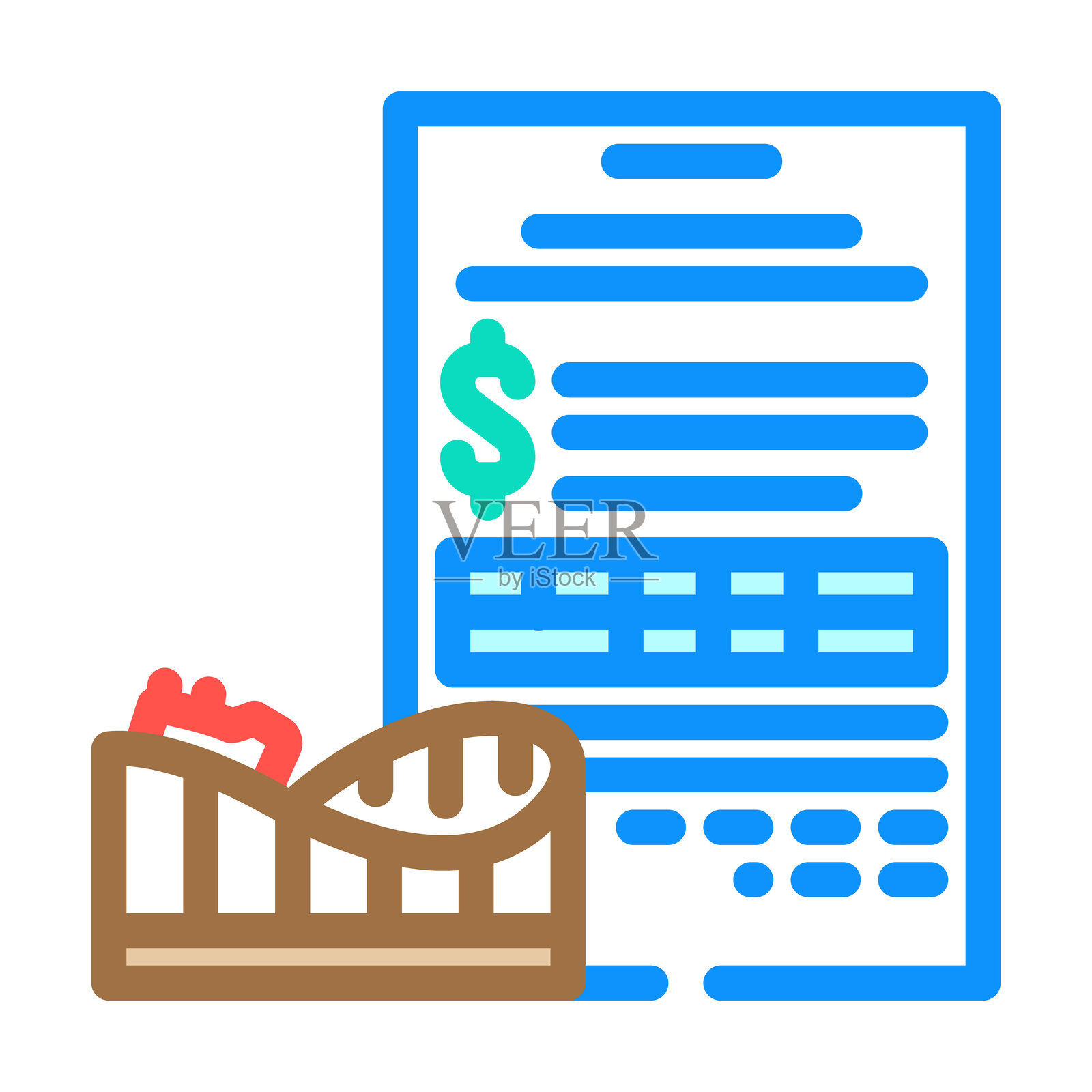 娱乐预算规划彩色图标矢量插图插画图片素材