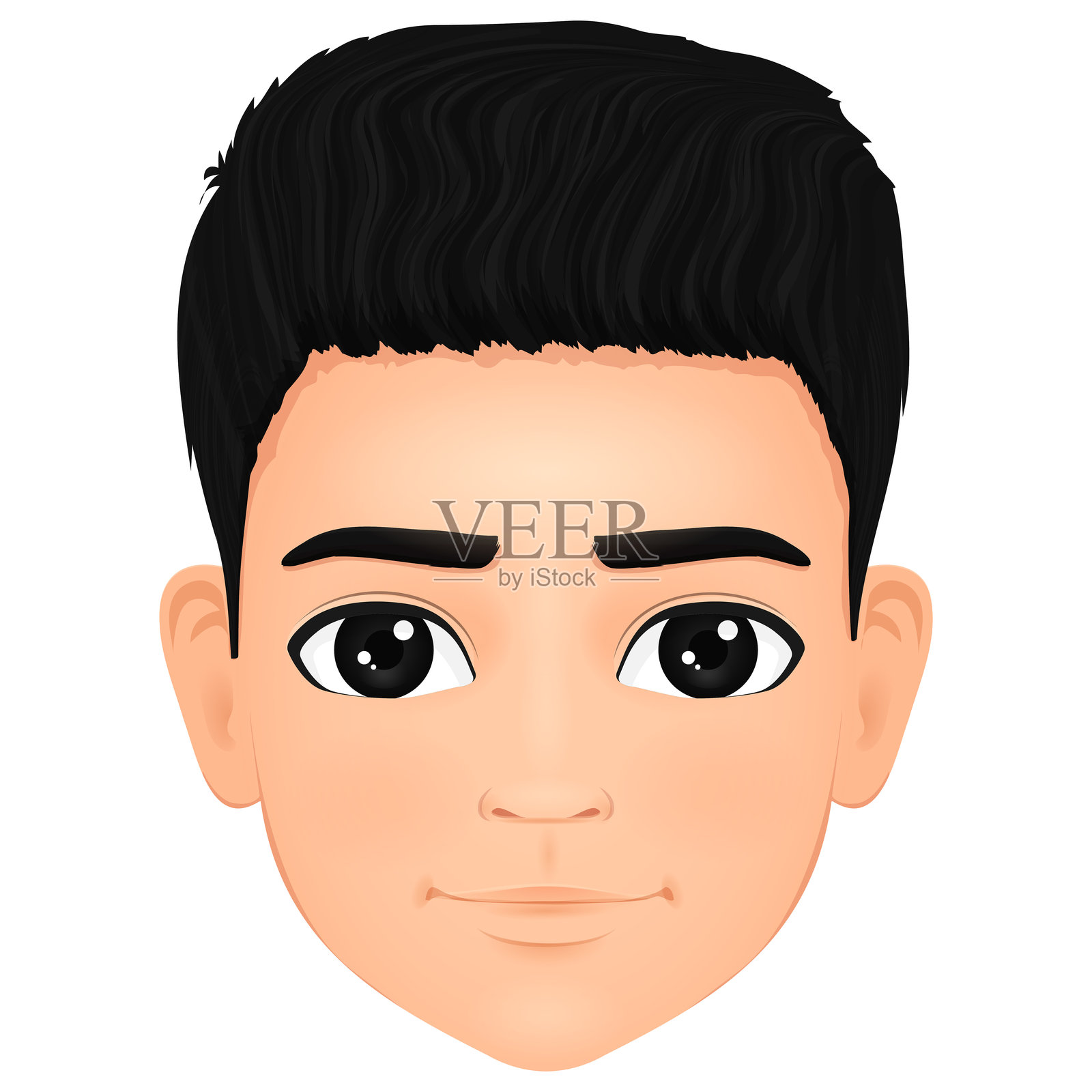 男孩的肖像或头像插画图片素材