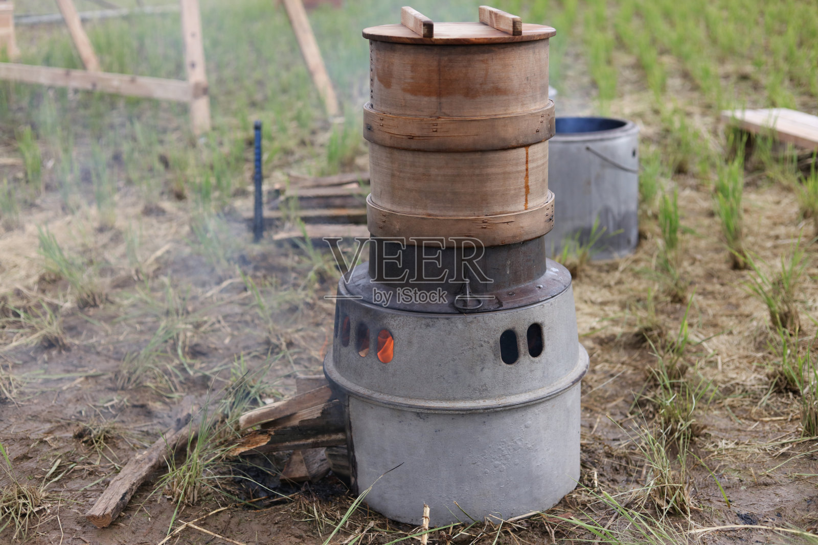 蒸糯米照片摄影图片