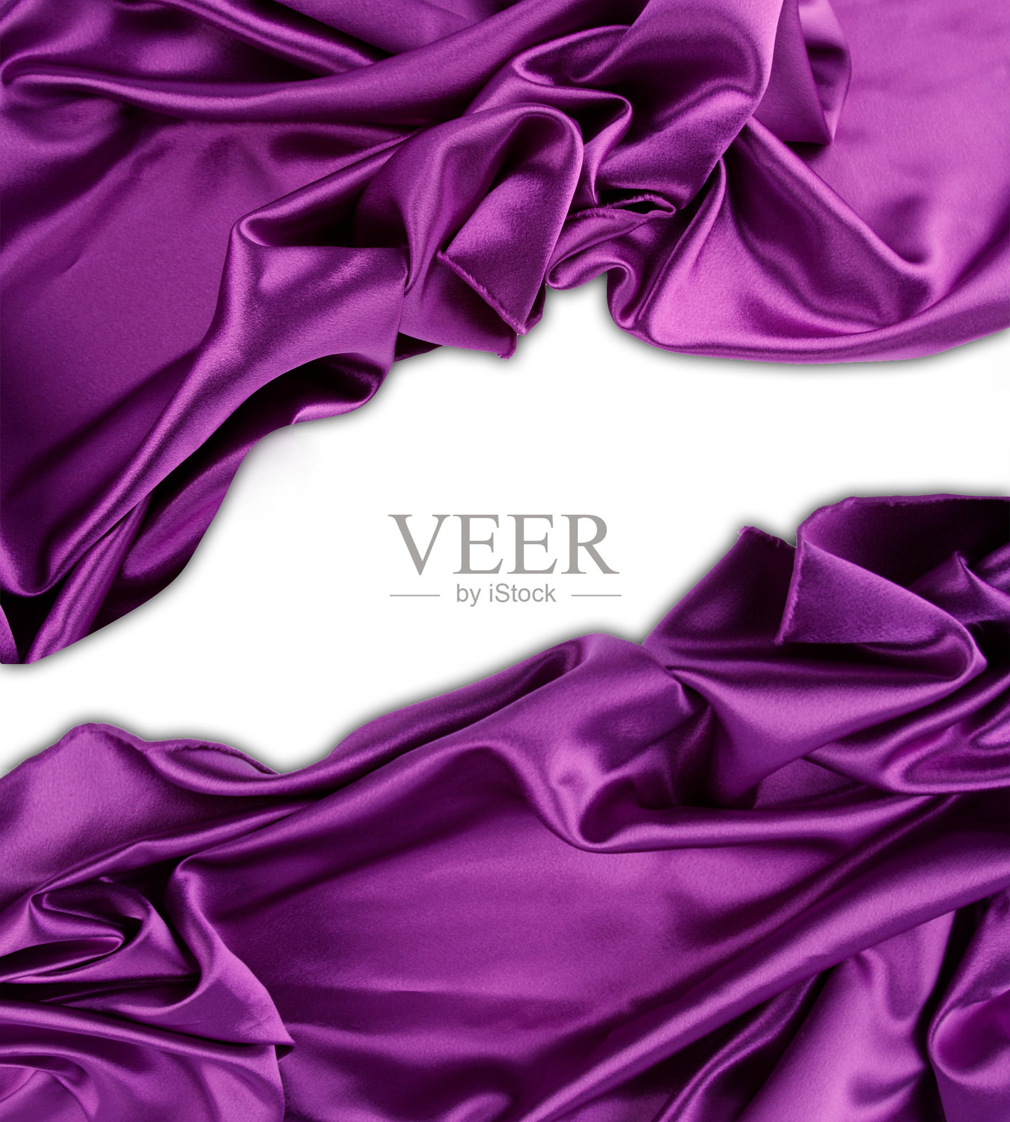 白色背景上的紫色丝绸照片摄影图片