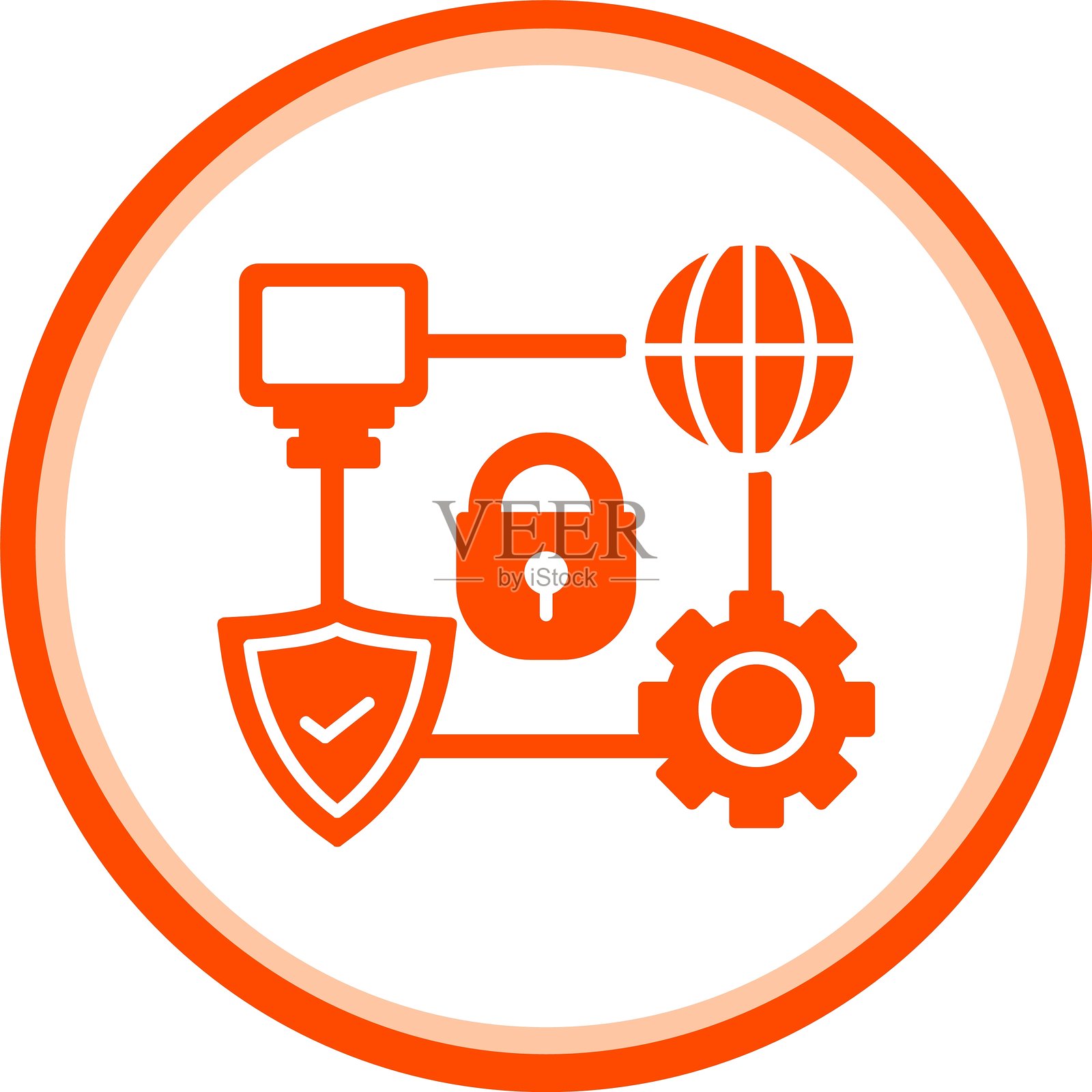 安全系统图标插画图片素材