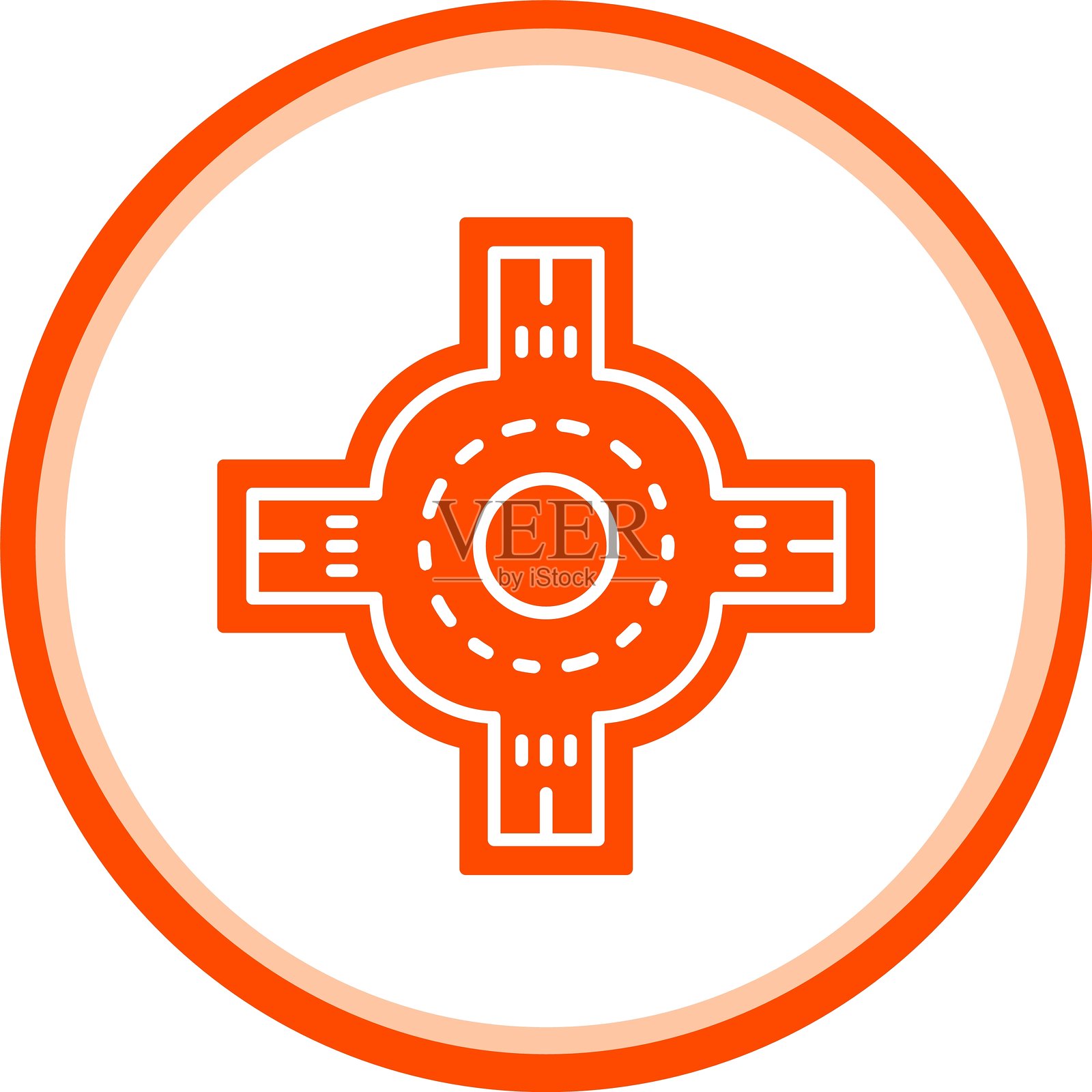 环形交叉口图标插画图片素材