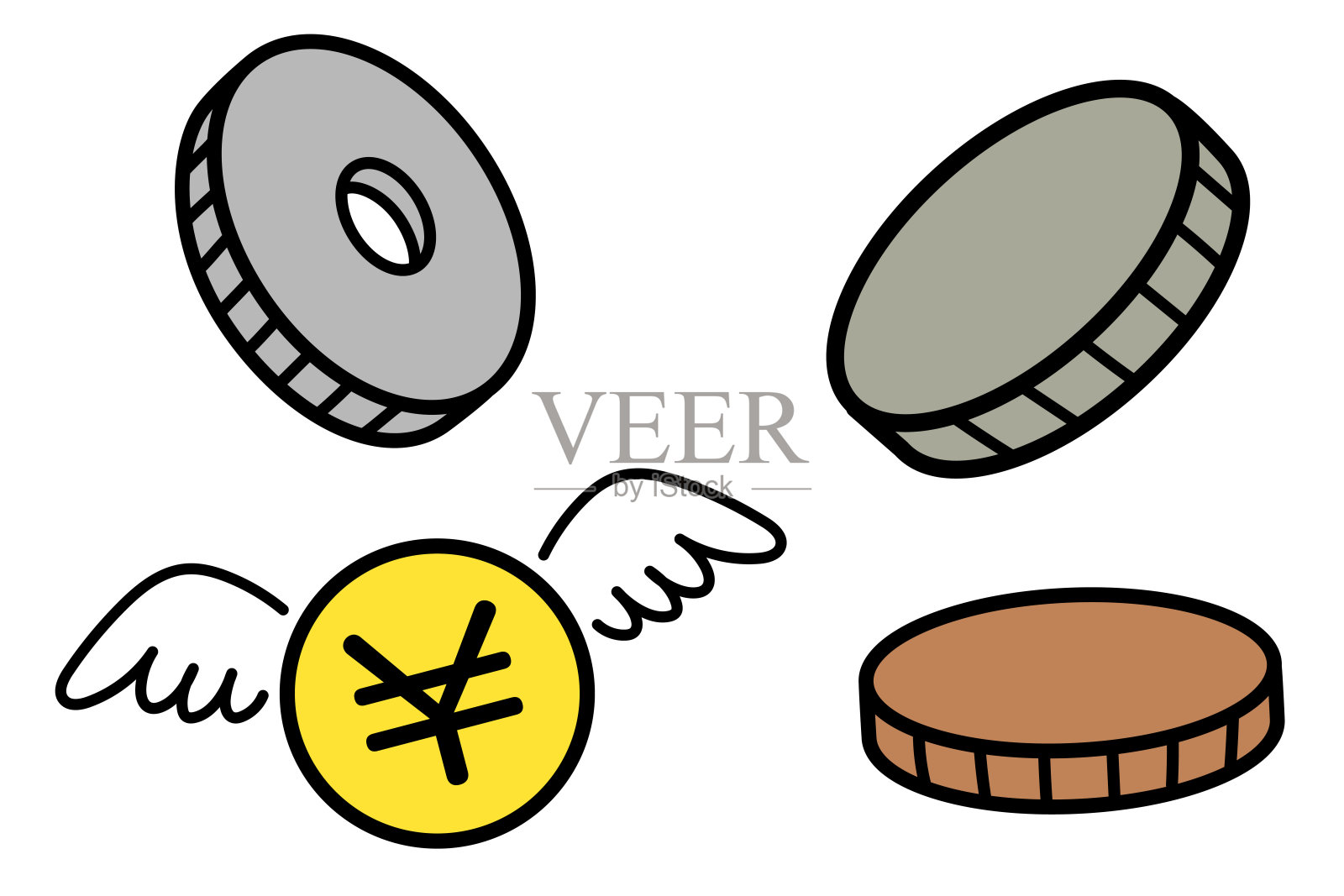 简单的硬币矢量插图插画图片素材