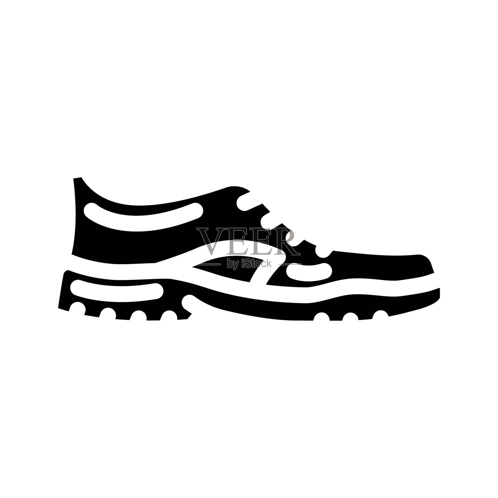 极简主义徒步鞋 旅游 鞋类 图标 矢量插图插画图片素材