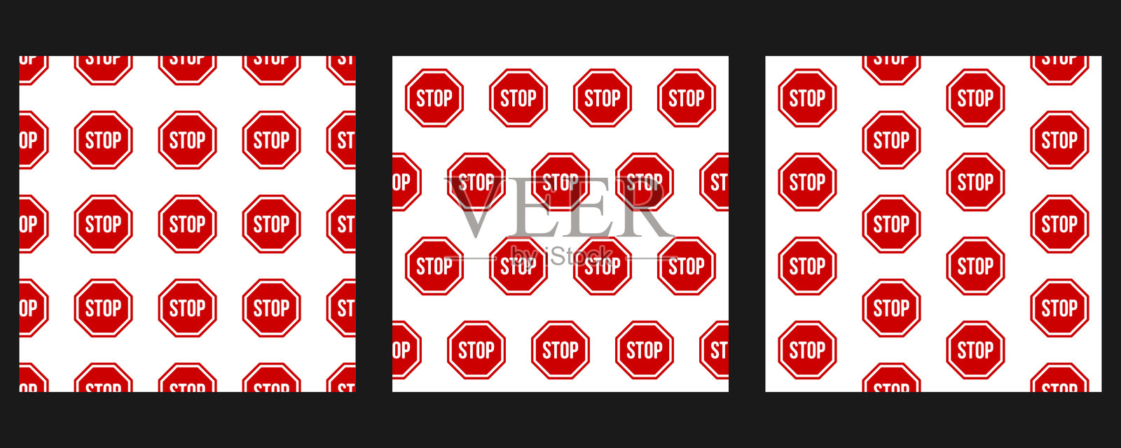 红色停止标志图案集插画图片素材