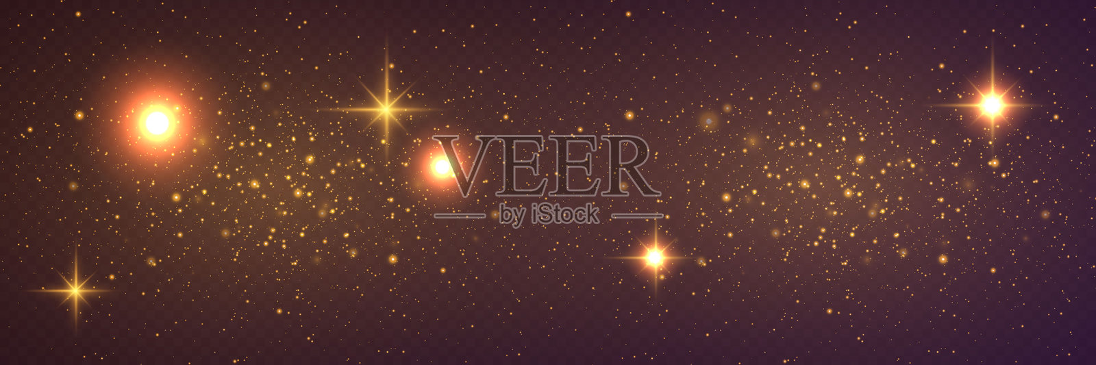 太空散景背景，闪亮的光芒和闪烁效果。插画图片素材