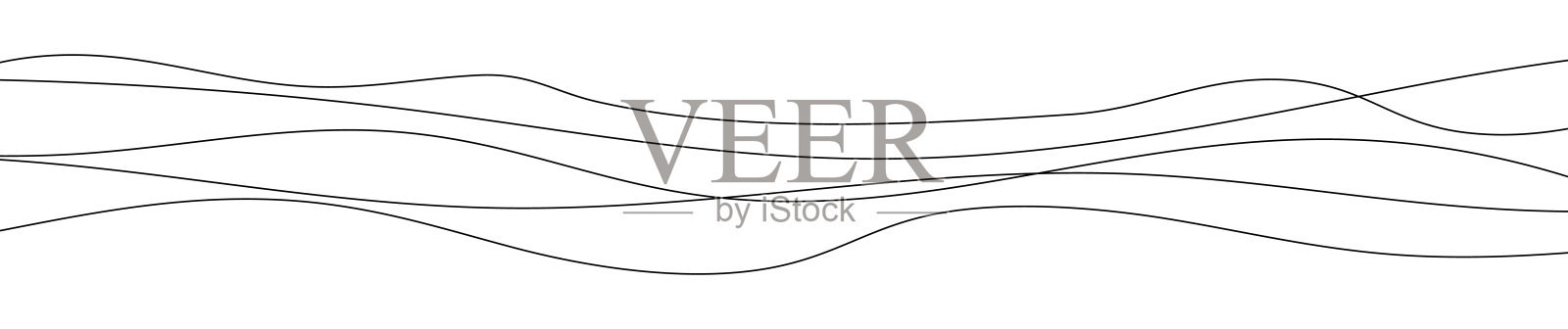 细长的弯曲波浪线插画图片素材